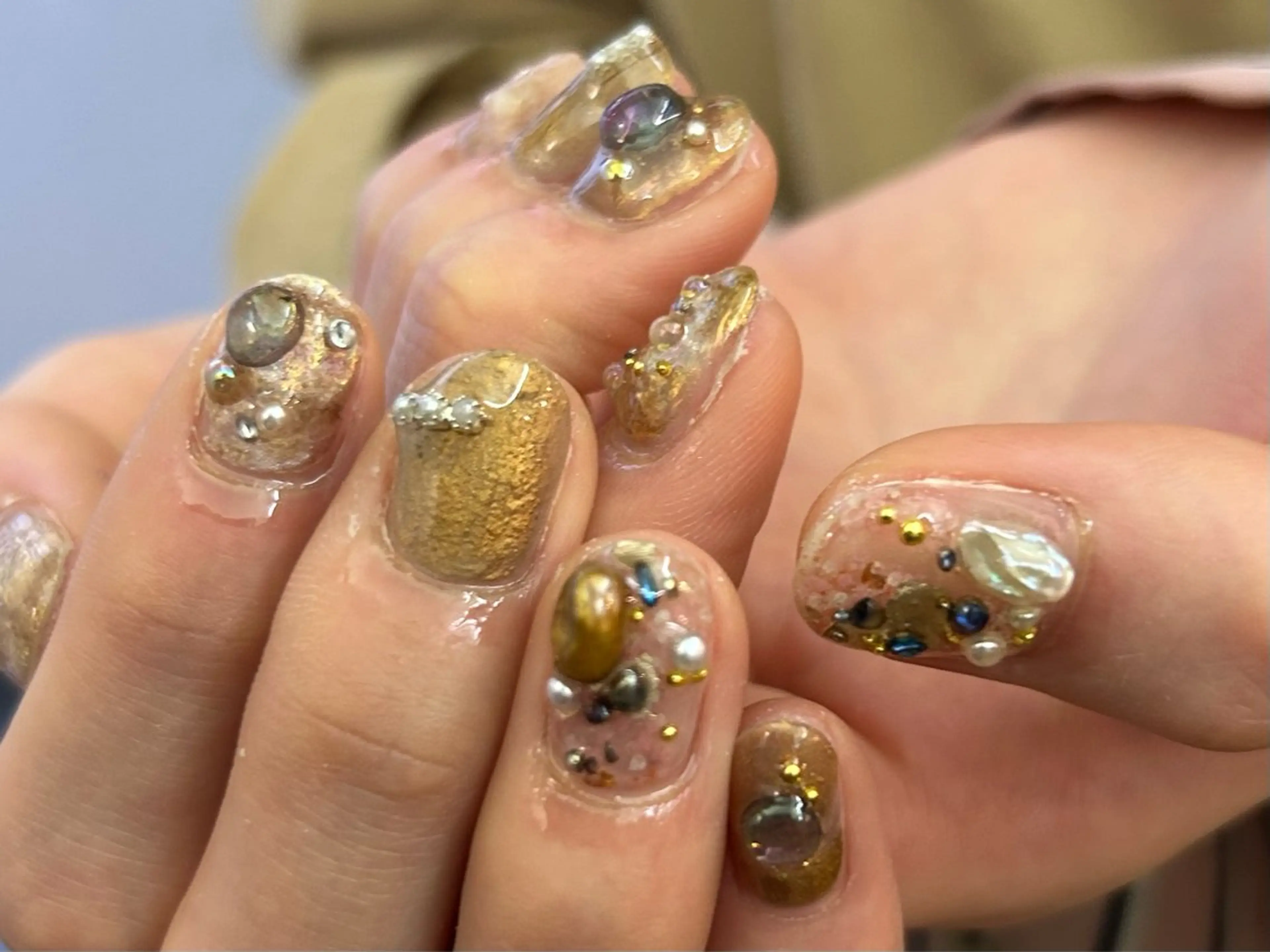 メンズ ネイル アートネイル フットネイル ジェルネイル ゴールド メンズネイル añil所属・anil miyuのネイルデザイン