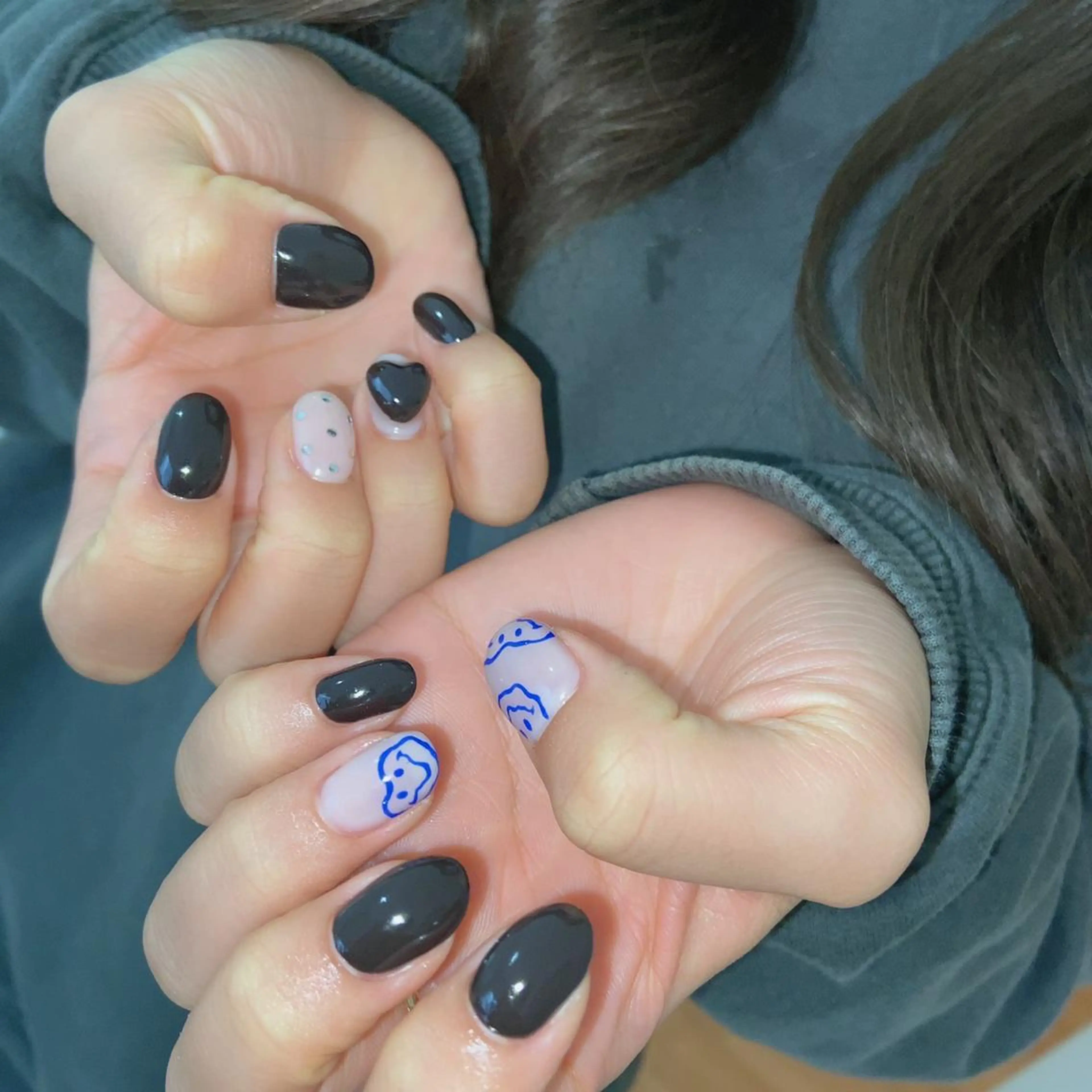 セミロング ヘアアレンジ ネイル マツエク・マツパ ハンドネイル ⛓Miyu ⛓のネイルデザイン