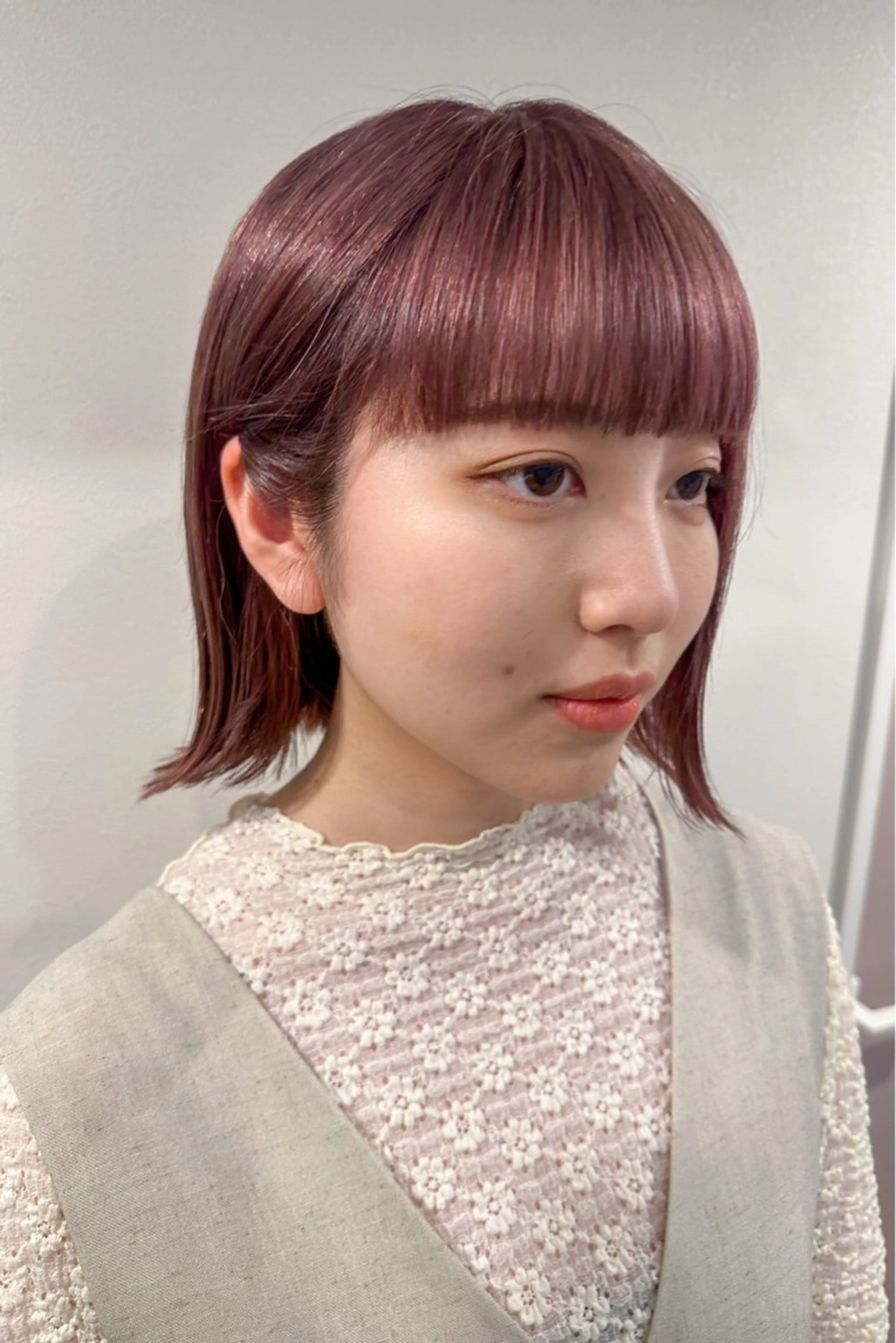 ショート カラー ラベンダーカラー ラベンダーピンク ピンクカラー カット ヘアカラー kyon.hair 韓国カットカラーのヘアスタイル