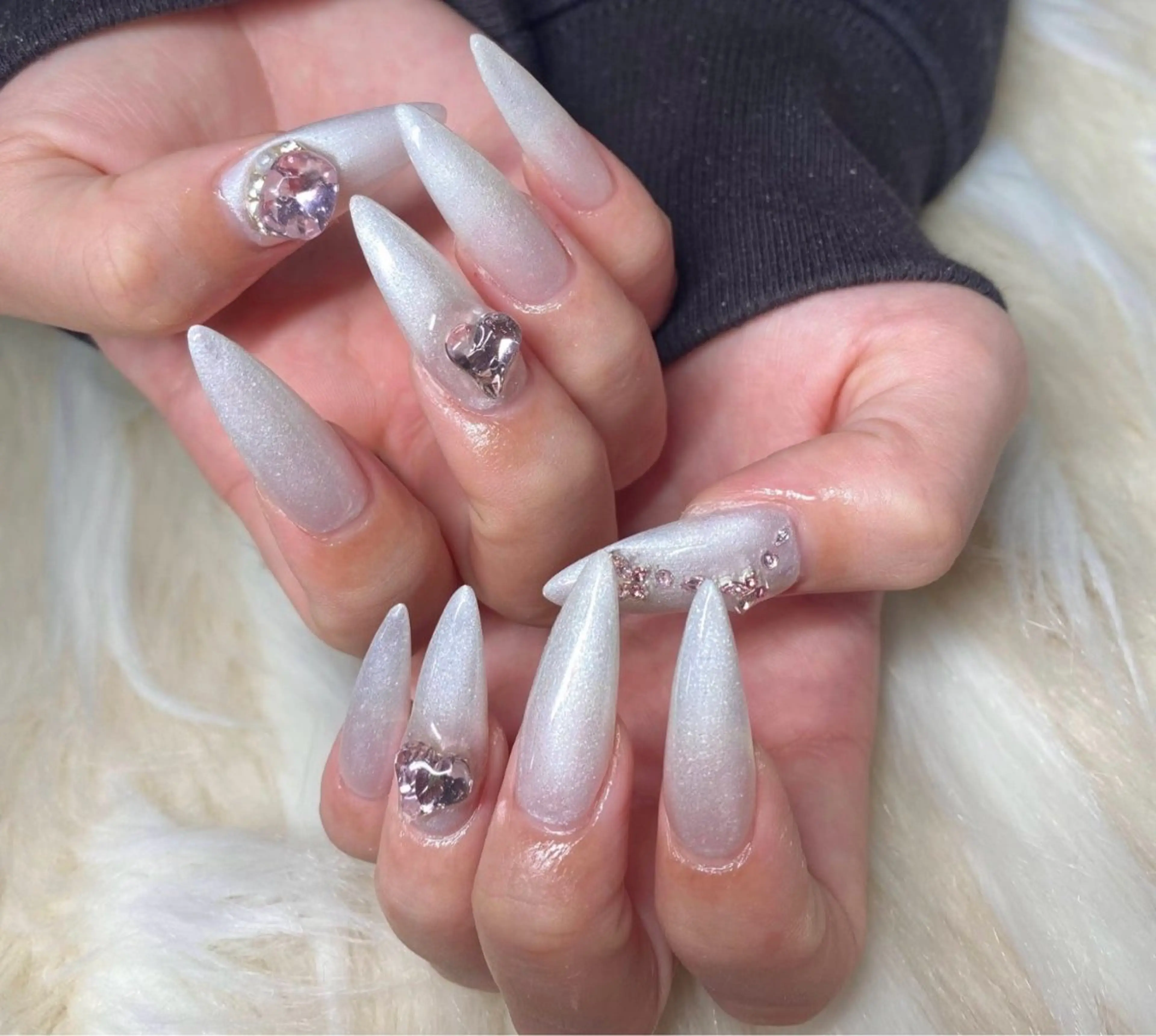 ネイル 長さ出し フレンチネイル ジェルネイル グラデーション ハート ハンドネイル Nail&eye Belire 新宿のネイルデザイン