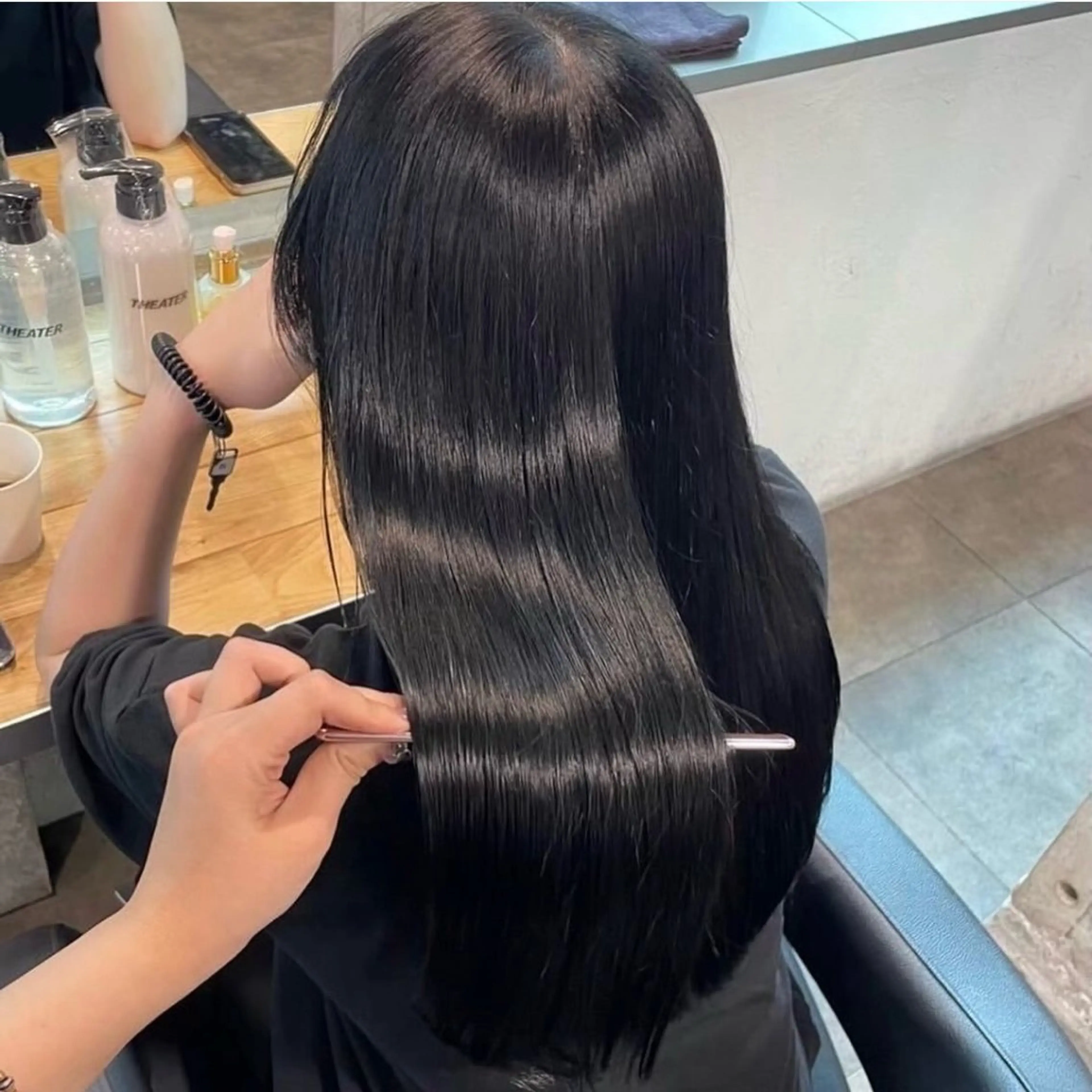 ロング カット 縮毛矯正 ダブルカラー特化✨ /透明感カラーゆりあのヘアスタイル