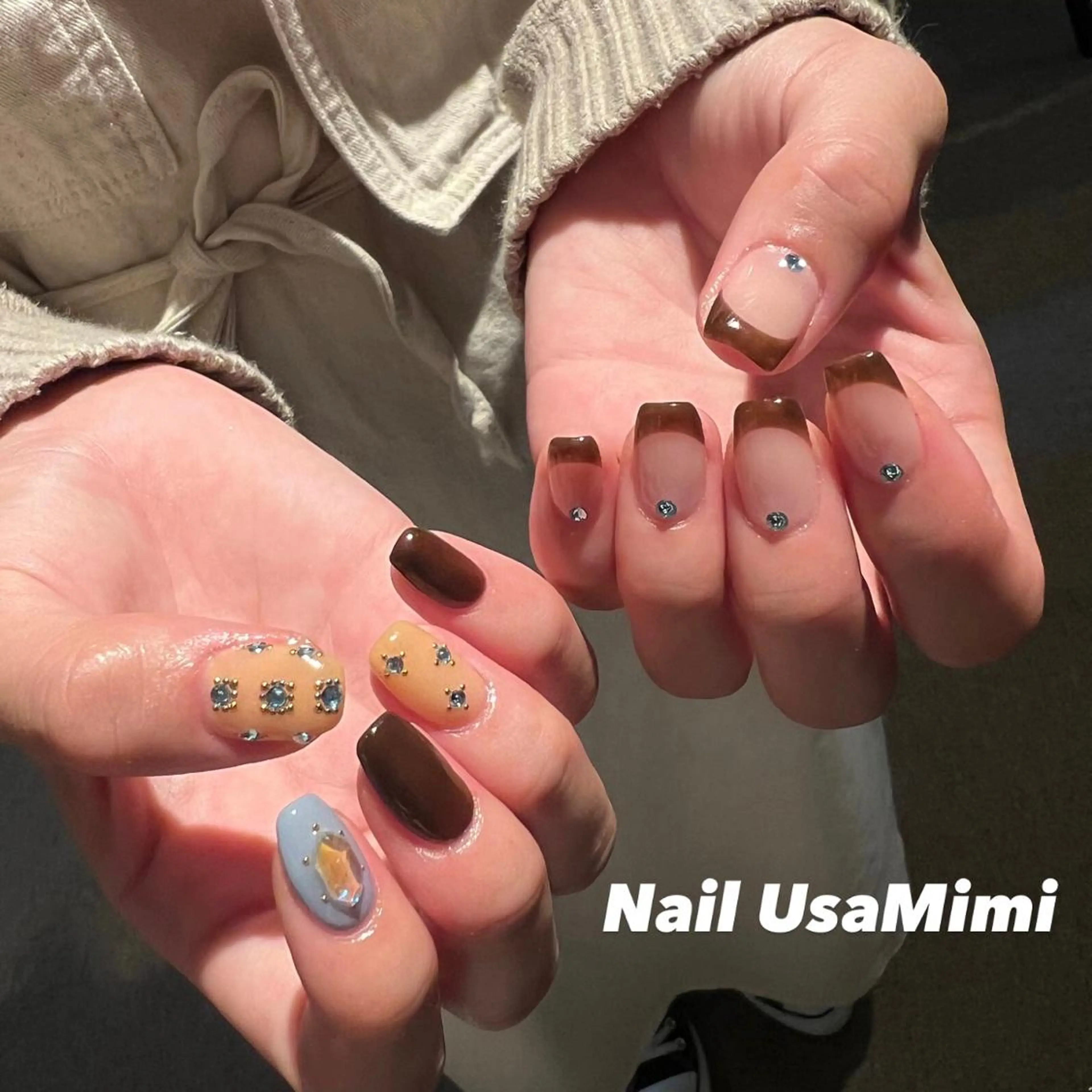 ネイル クリアネイル フットネイル ジェルネイル マグネットネイル 持ち込み 本町ネイルNail UsaMimiのネイルデザイン