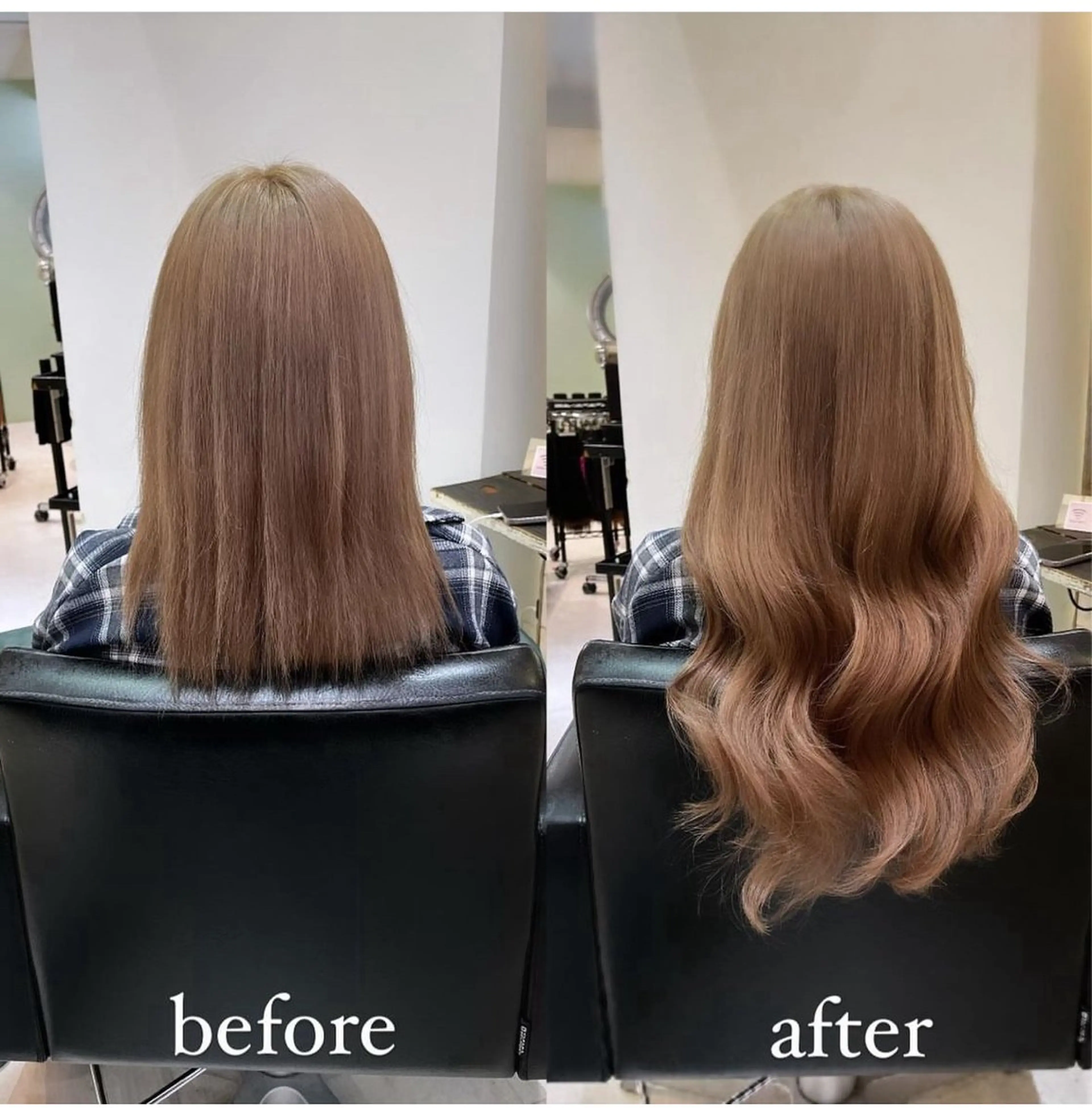 セミロング シールエクステ エクステ 濱川響太レディース カットモデルのヘアスタイル