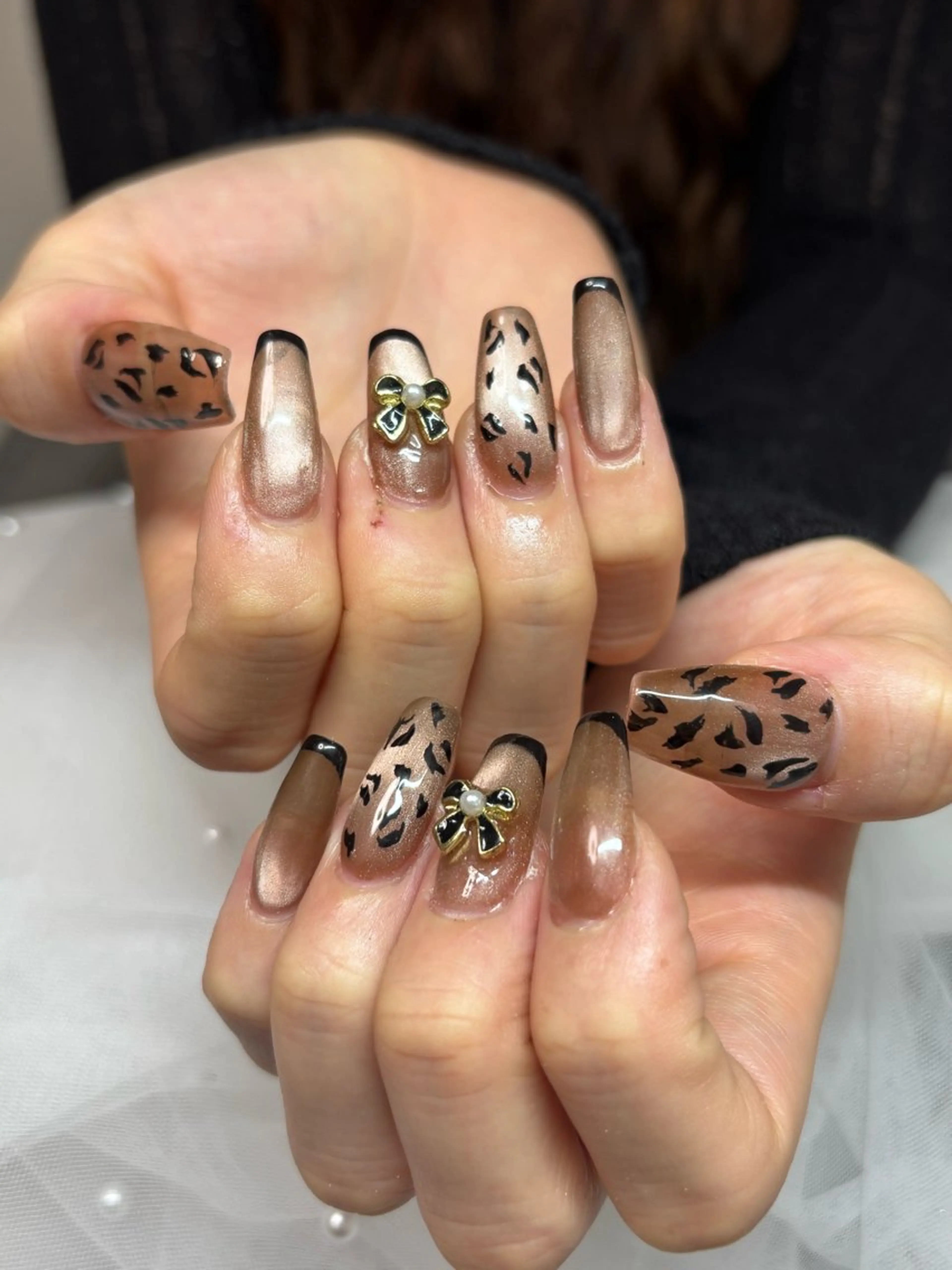 ネイル ネイルチップ 三本 綾奈のネイルデザイン