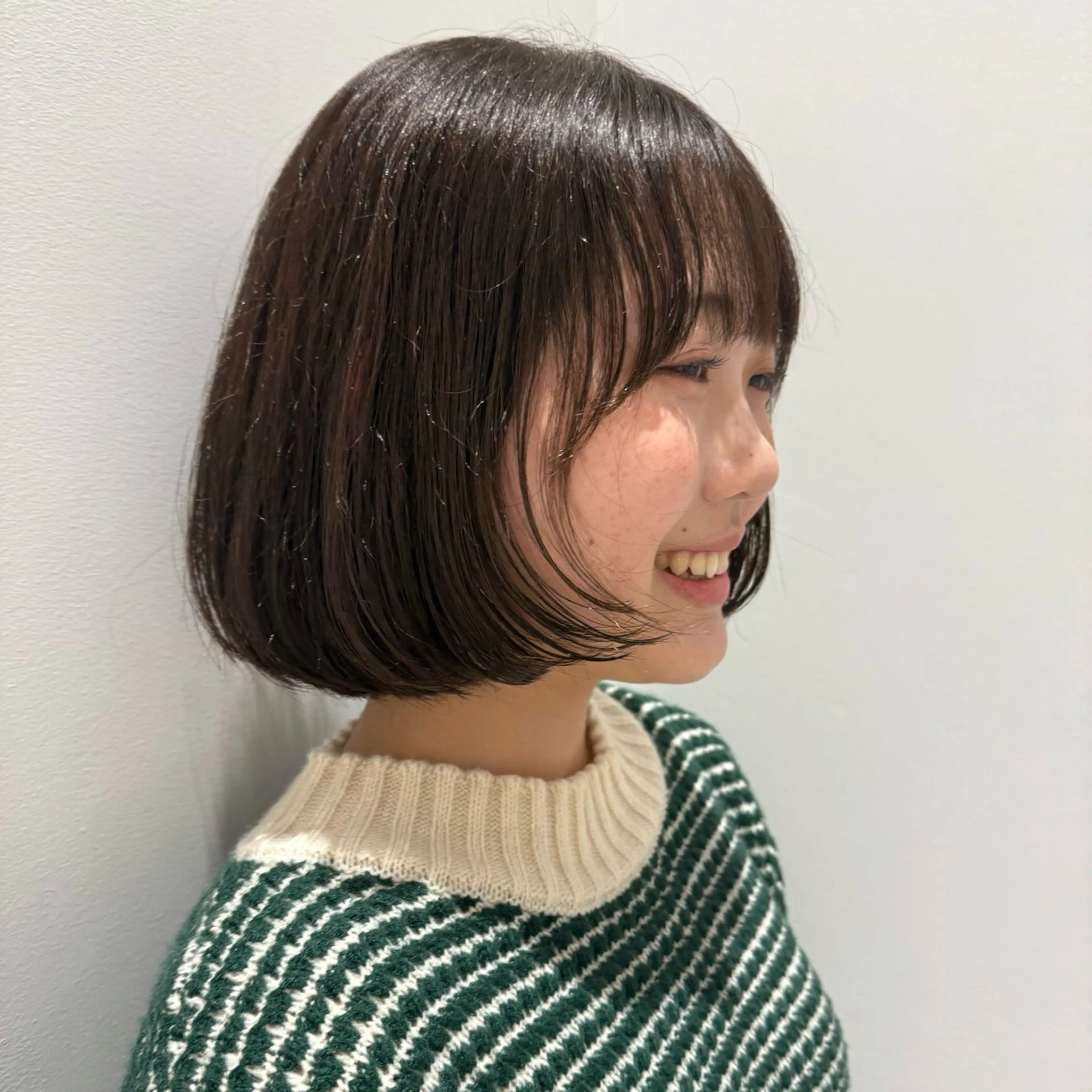 ミディアム ボブ くせ毛 カット ヘアカラー トリートメント miwa/ボブパーマ /モードボブのヘアスタイル