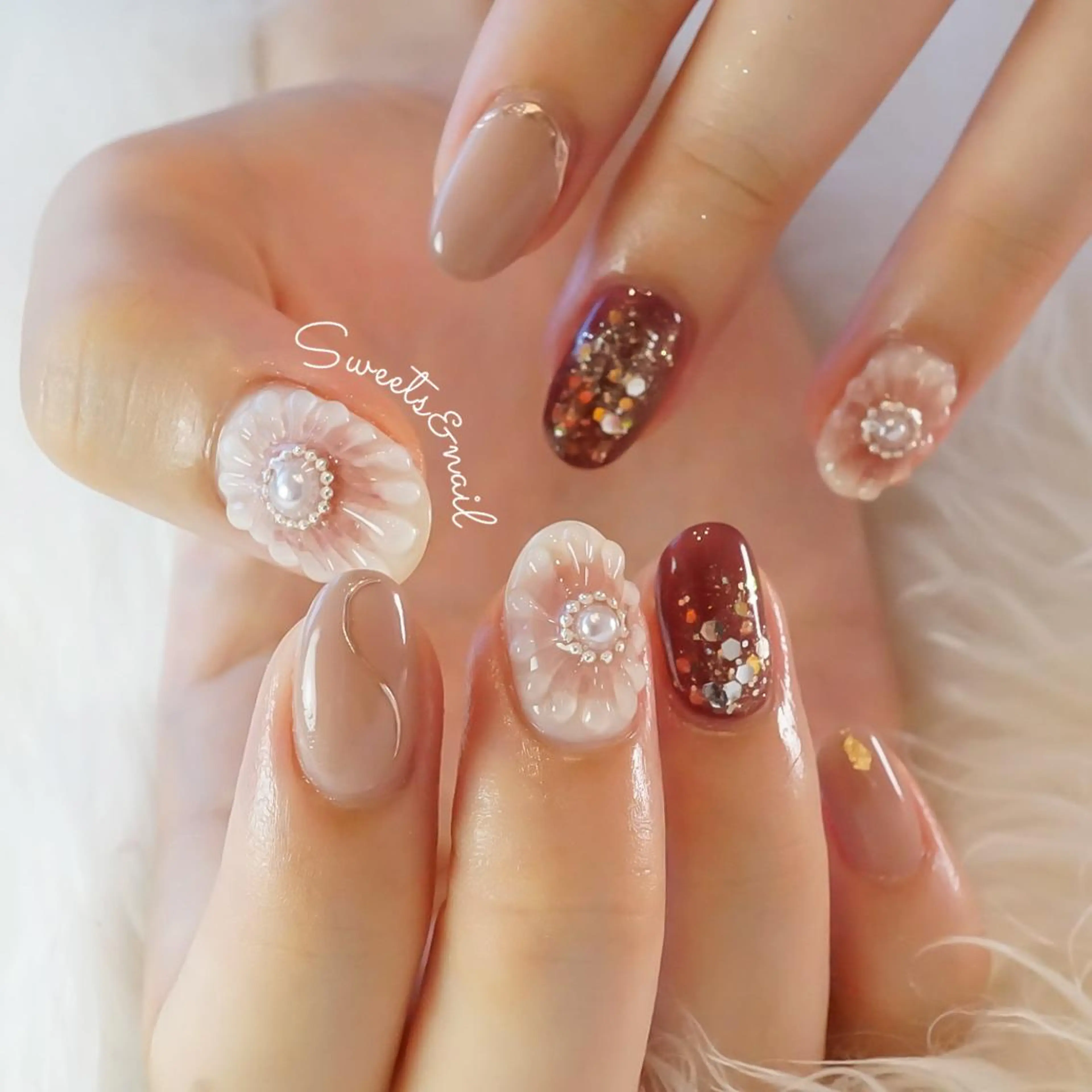 ネイル ボルドー ニュアンスネイル Sweets& nail みなこのネイルデザイン