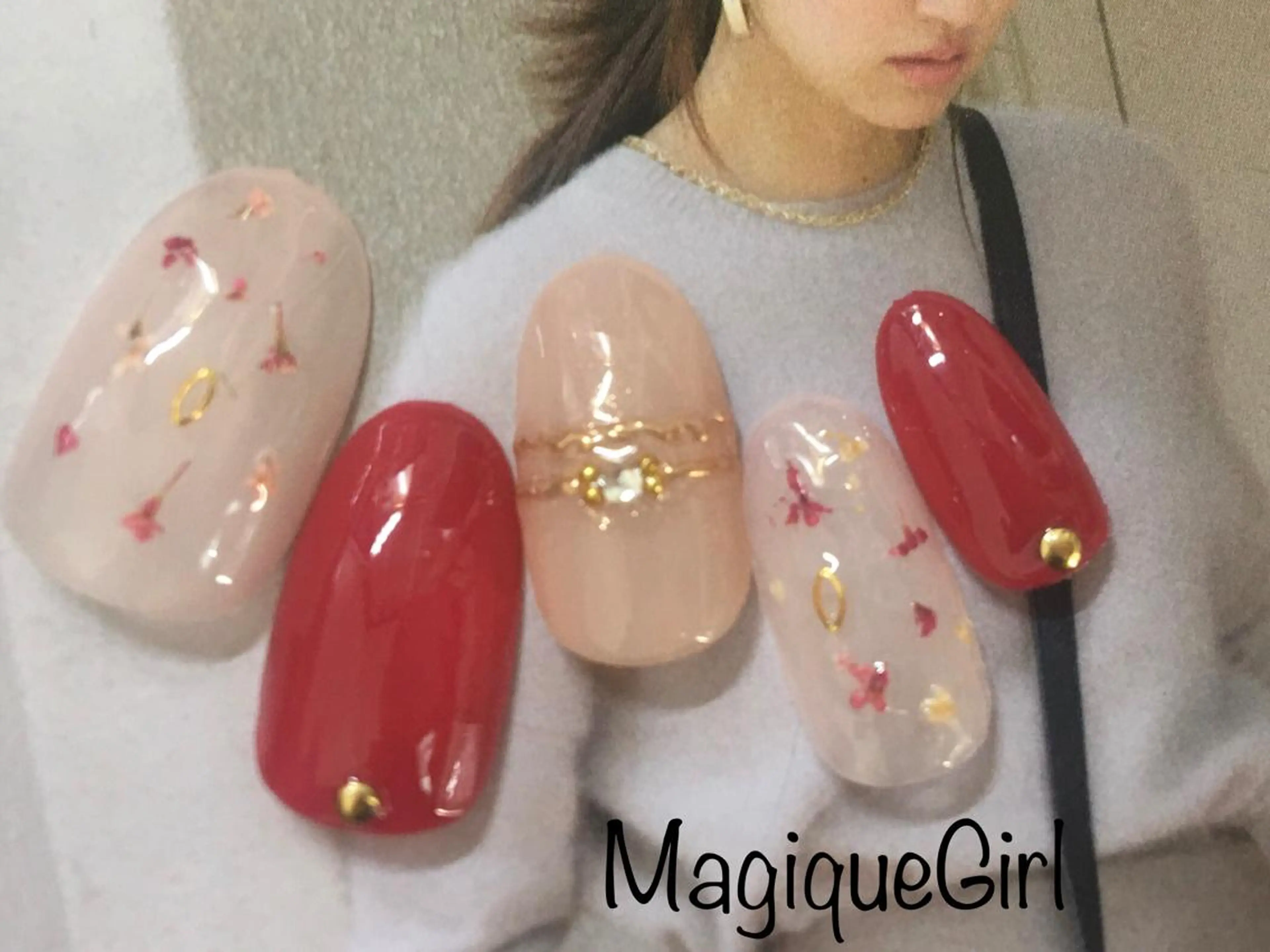 ネイル アートネイル オーロラネイル 成人式 ドット フラワーネイル 🌸Nail&Eye KAKU🌸のネイルデザイン