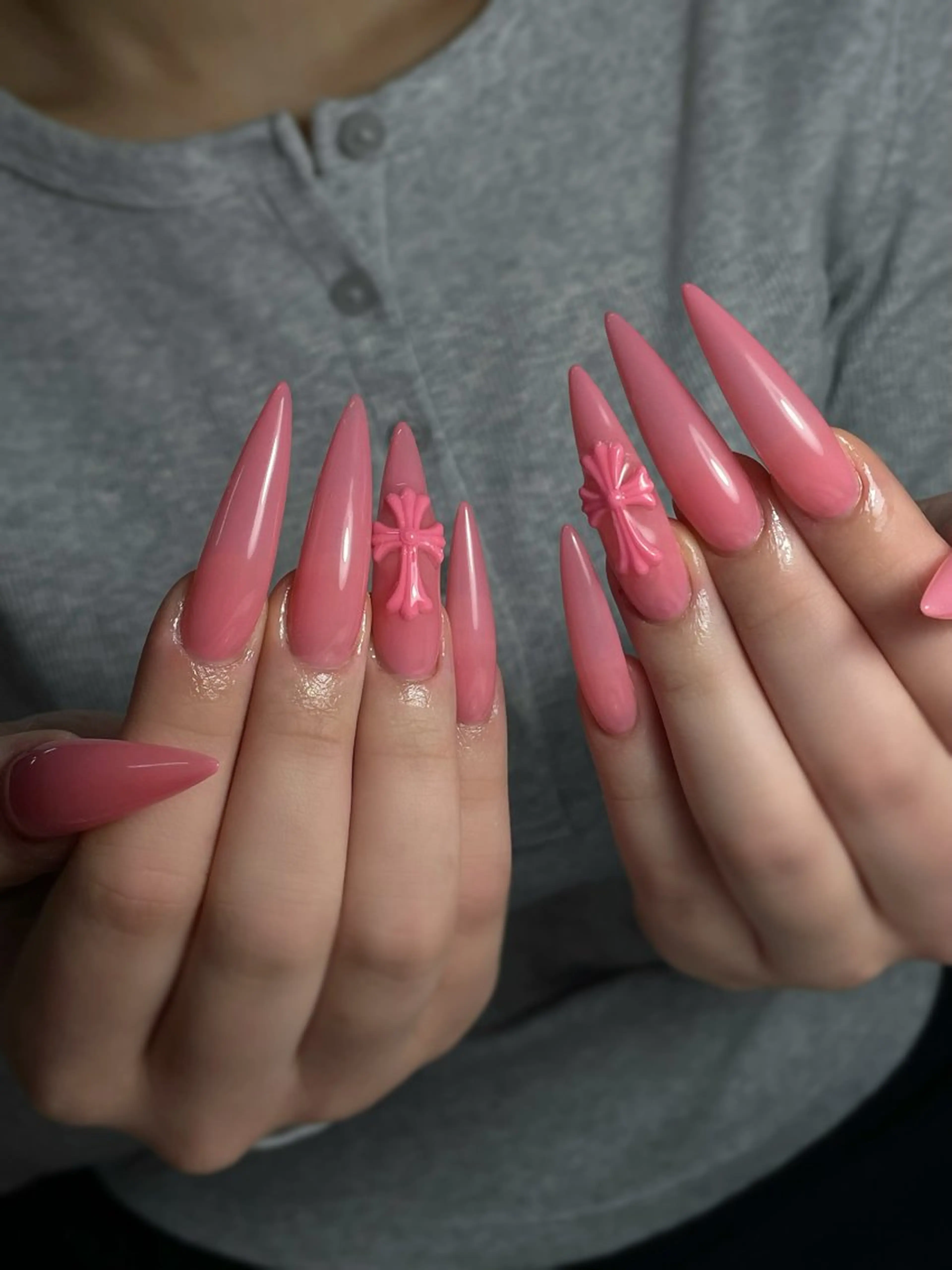 ネイル ロングネイル ワンカラーネイル ハンドネイル SoLuna MIZUHOのネイルデザイン