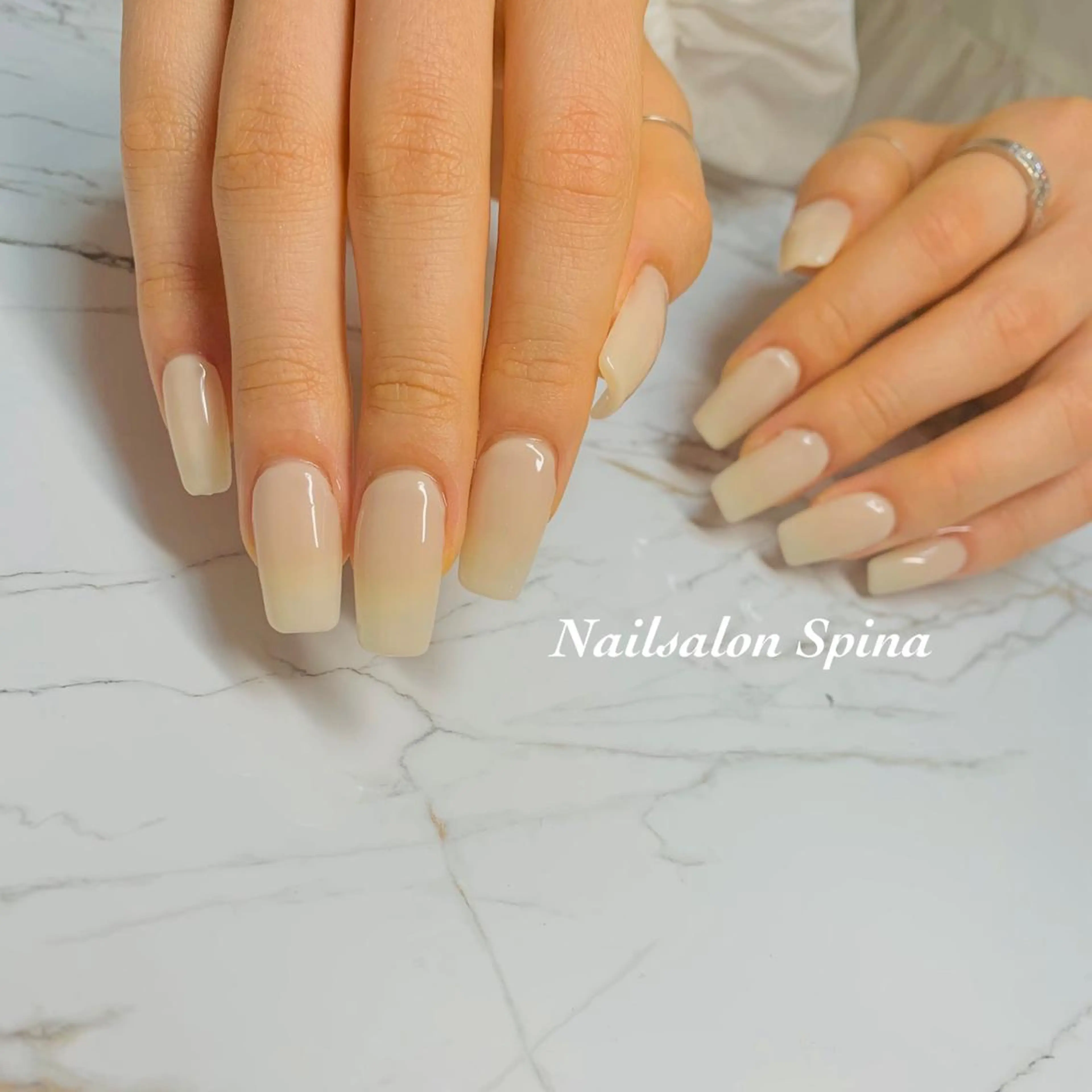 ネイル ジェルネイル ロングネイル パラジェル スカルプネイル シンプルネイル Nailsalon Spina 琴美のネイルデザイン