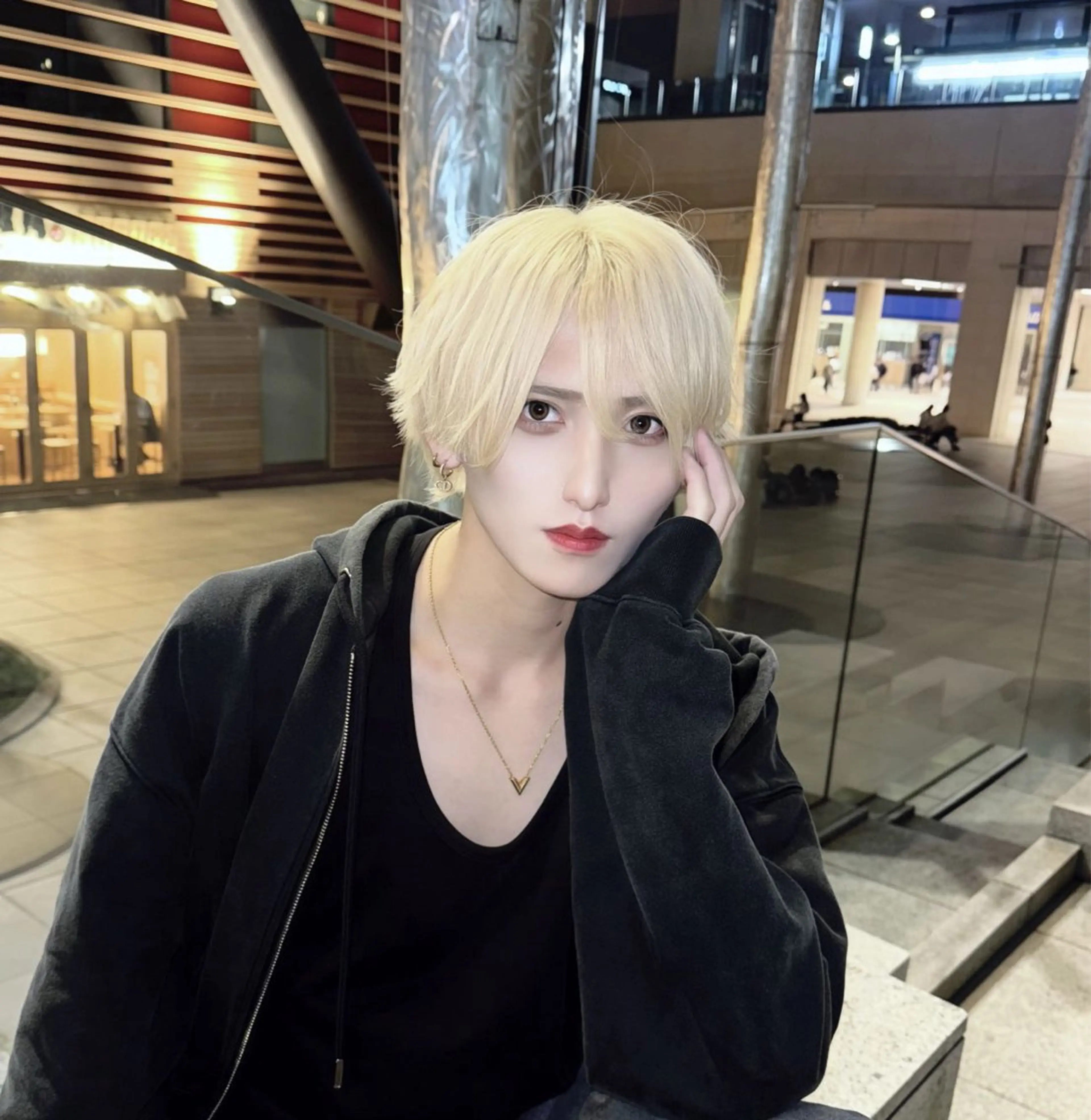 ショート カラー メンズ ブロンド Ｗｉｓｔｅｌｌ新宿所属・🩵たくみハイトーン .エクステ🩵のヘアスタイル