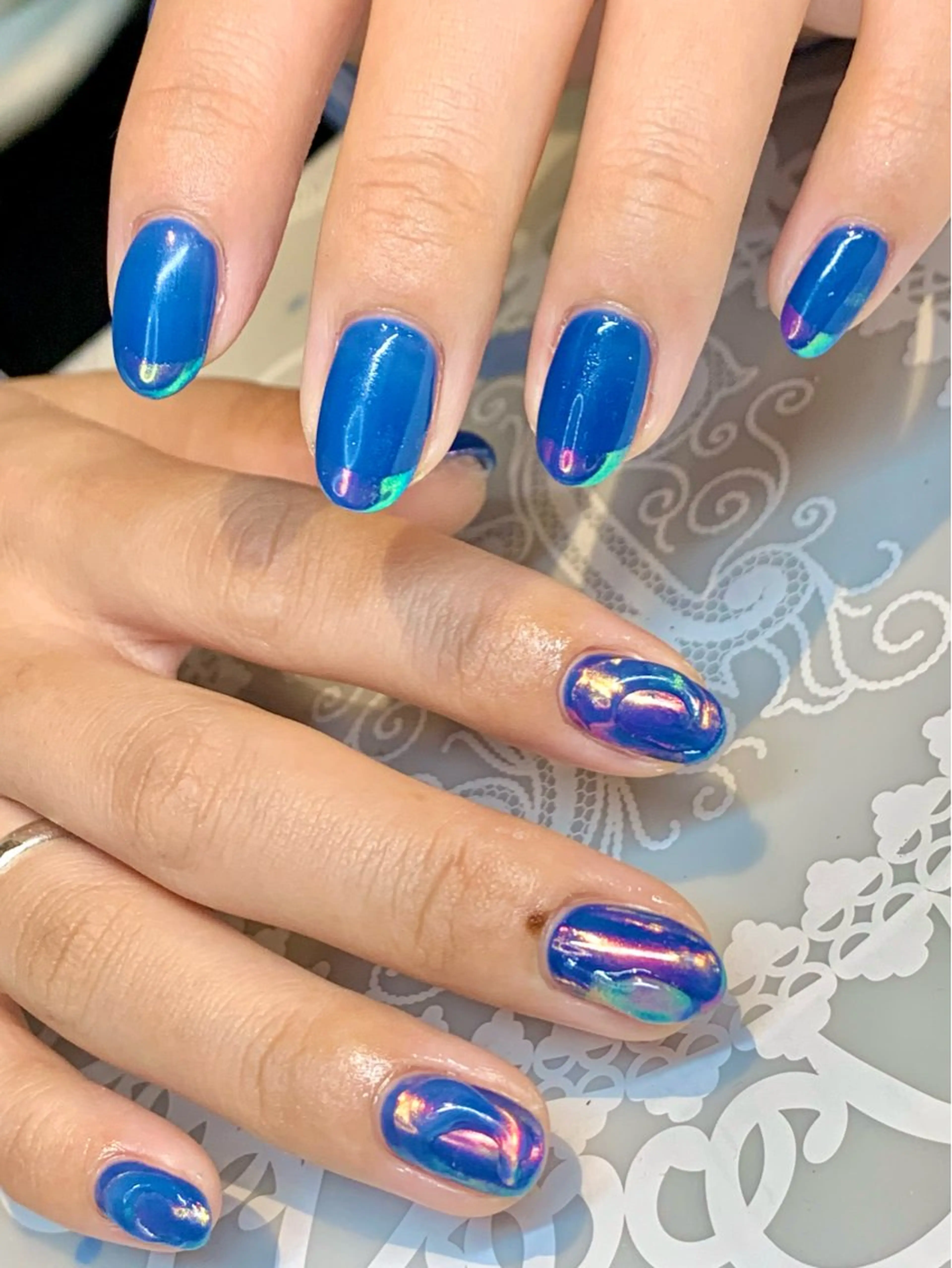 ネイル アートネイル オフィスネイル ワンカラーネイル ショートネイル ネイルサロン　リリーブランシュ所属・森 瑞紀のネイルデザイン