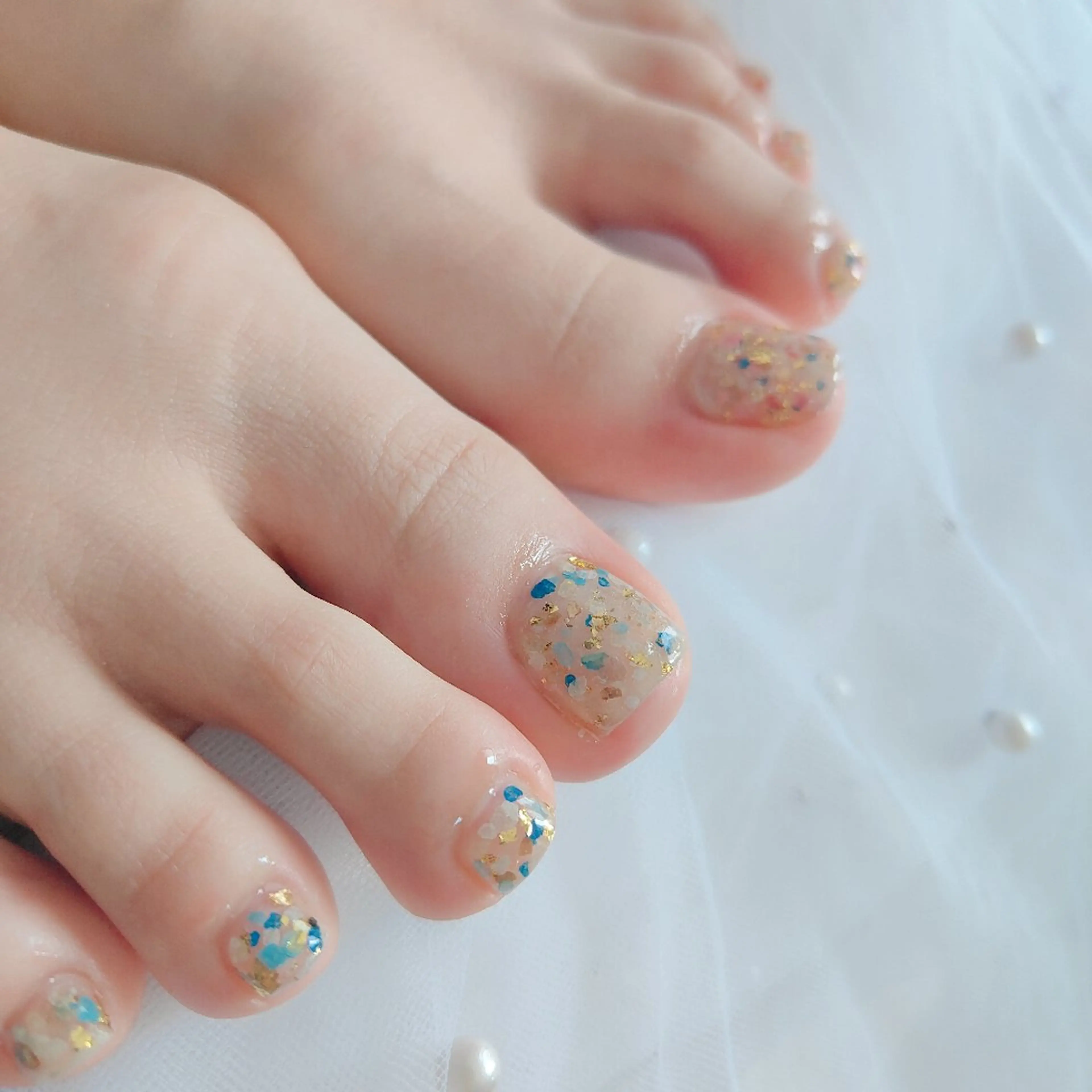 ネイル フットネイル ワンカラーネイル CLEAR NAILのネイルデザイン