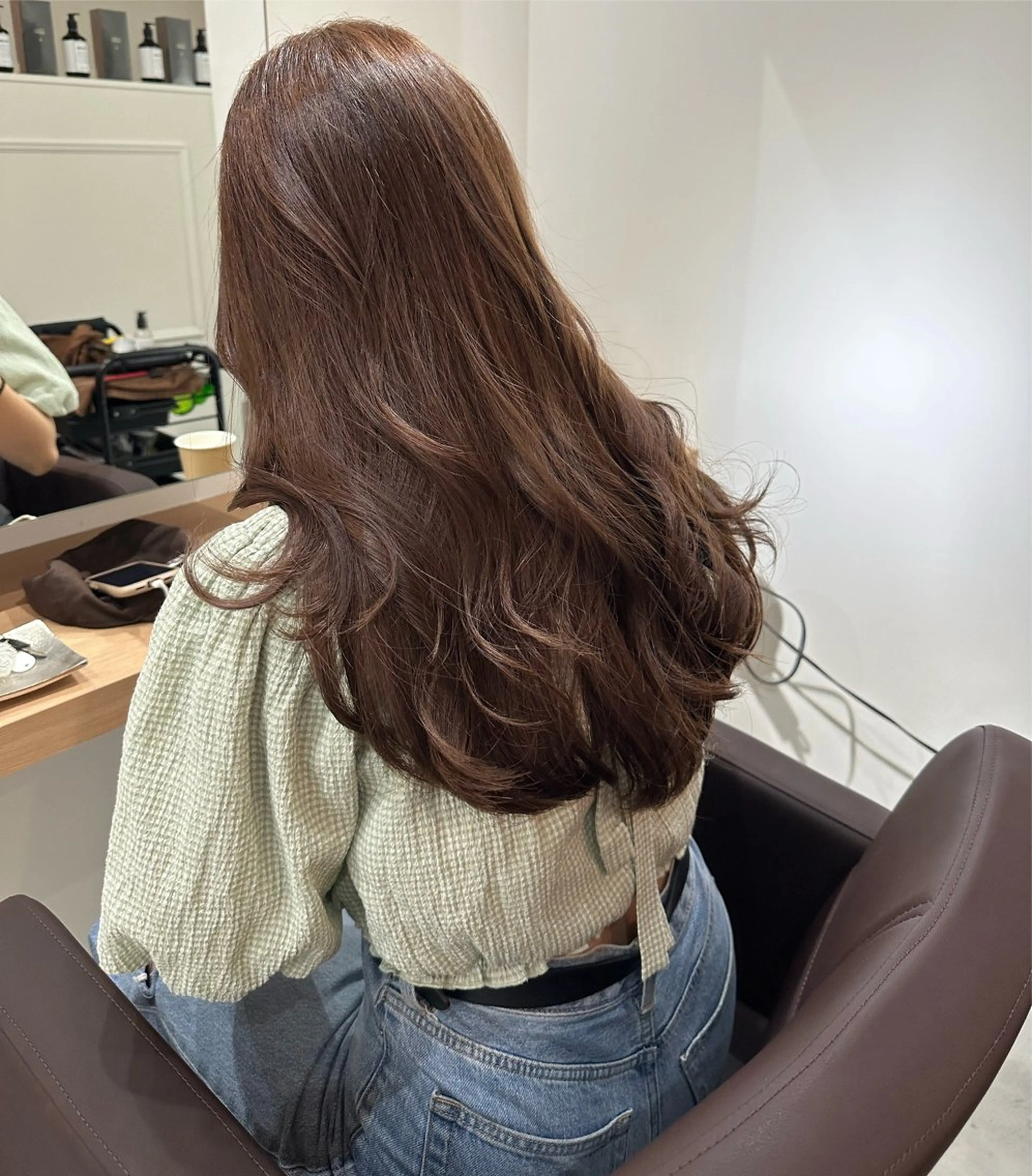ロング カラー ブラウンカラー チョコレートブラウン 似合わせカット カット ヘアカラー トリートメント Kamie 三宮のヘアスタイル