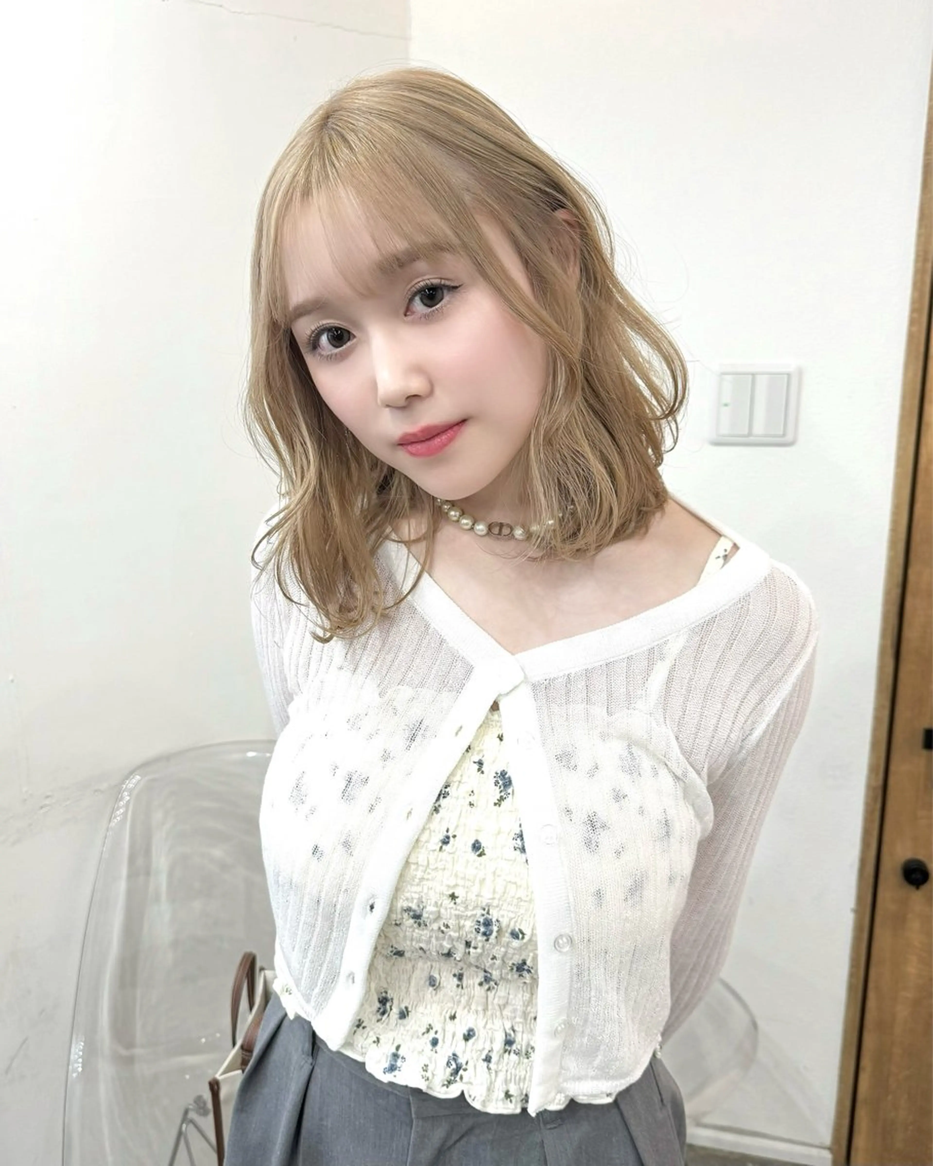 ミディアム カラー 透明感ワンカラー梅田 ダブルカラー/川上のヘアスタイル