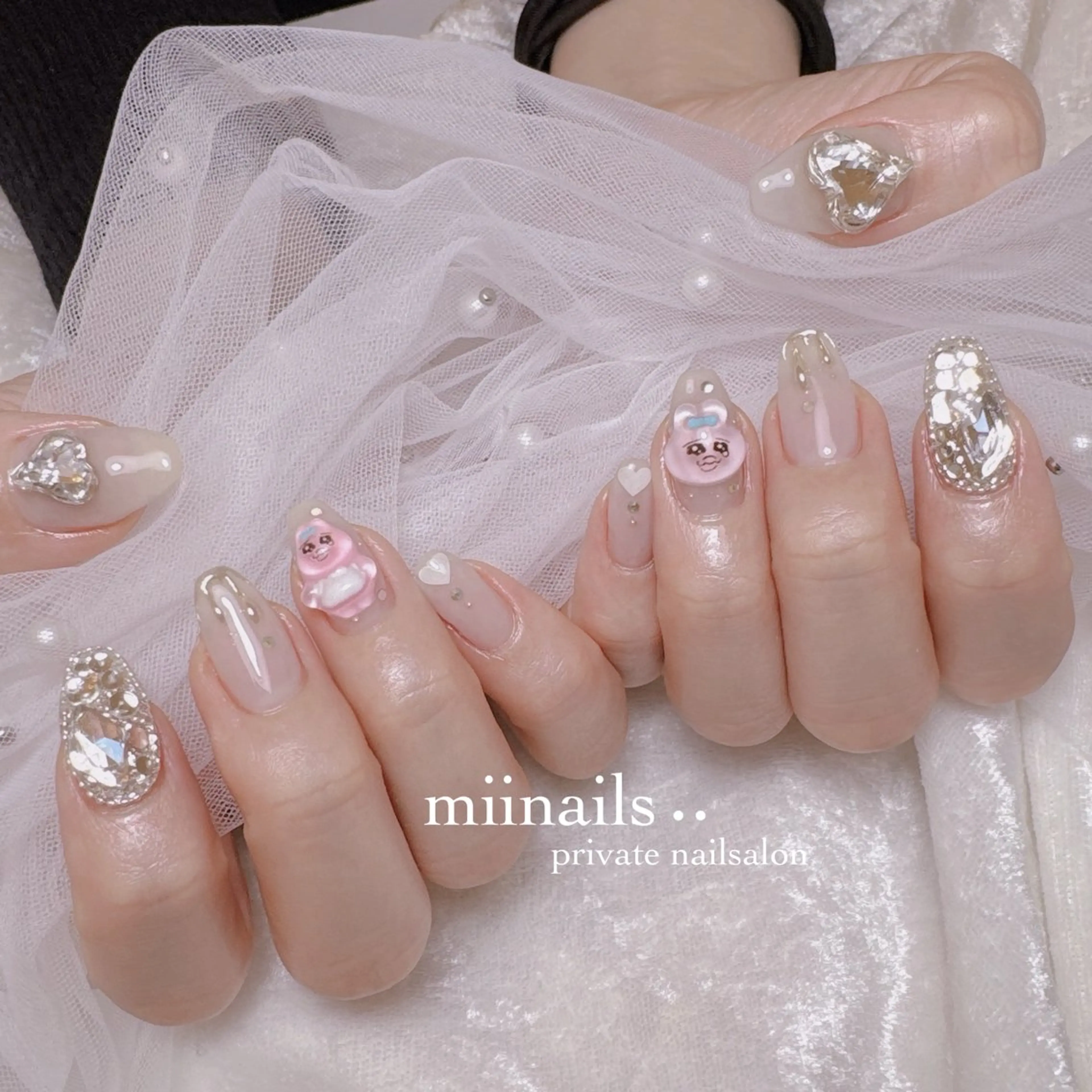 ネイル 韓国ネイル マグネットネイル ワンホンネイル ハンドネイル nailsalon miinailsのネイルデザイン