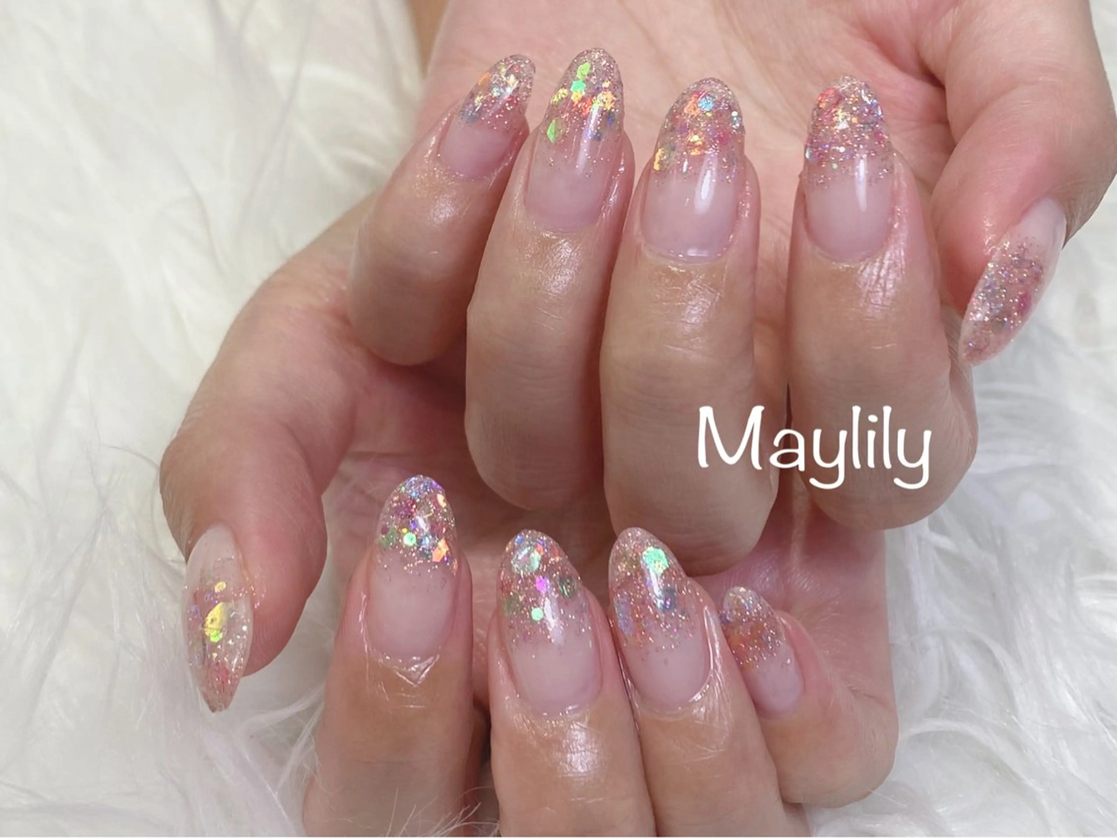 ネイル フラッシュネイル ラメ(グリッター) ハンドネイル Nail salon Maylily所属・Nail salon Maylilyのネイルデザイン