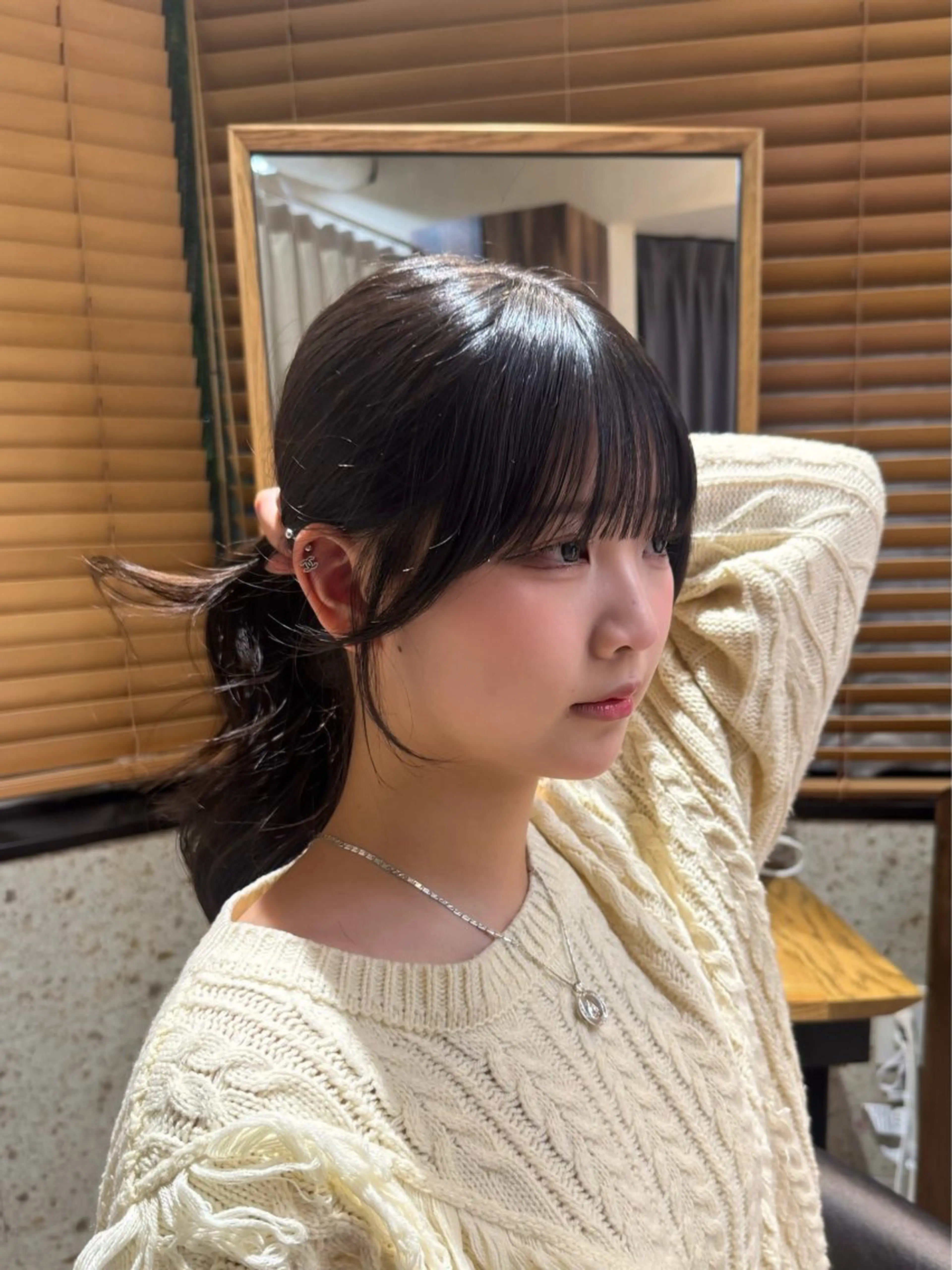 ロング カラー アッシュ アッシュブラウン ブラウンカラー 顔周りカット カット Bonheur銀座 /前田 栞九郎のヘアスタイル