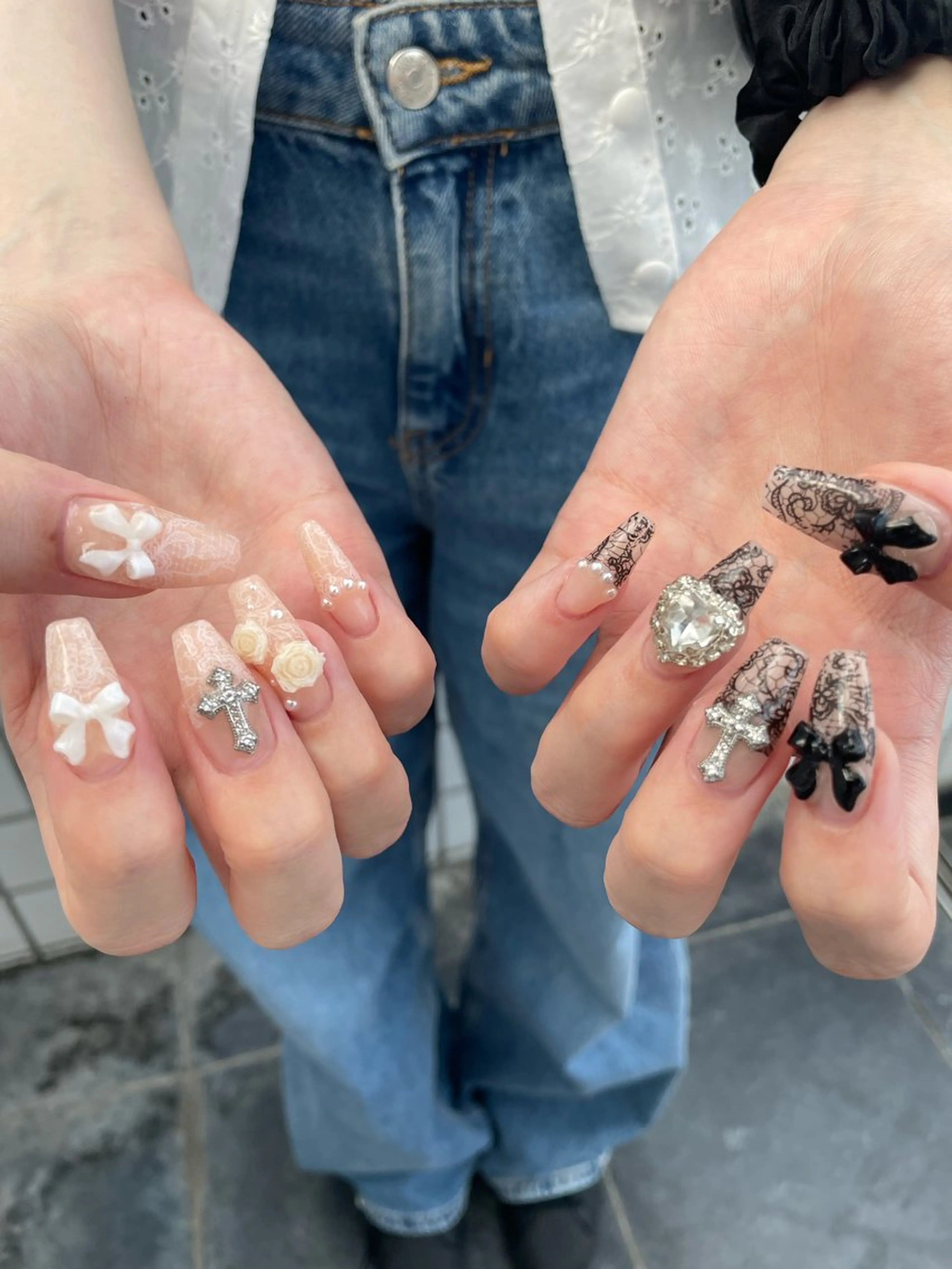 ネイル レース ハンドネイル Nail ヌシん家 AKANEのネイルデザイン