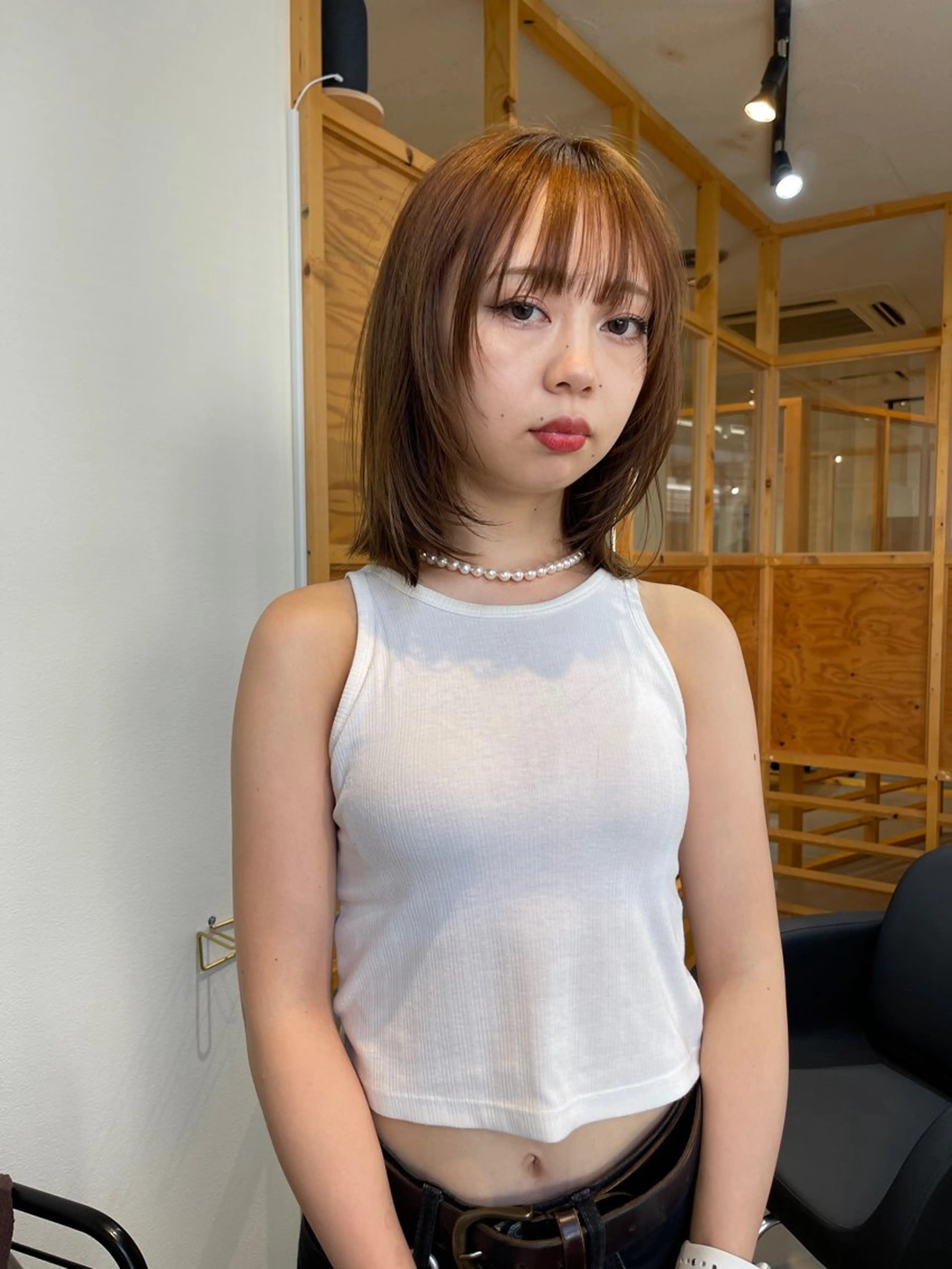 ミディアム カット ヘアカラー トリートメント oma　袮次金 鈴香のヘアスタイル