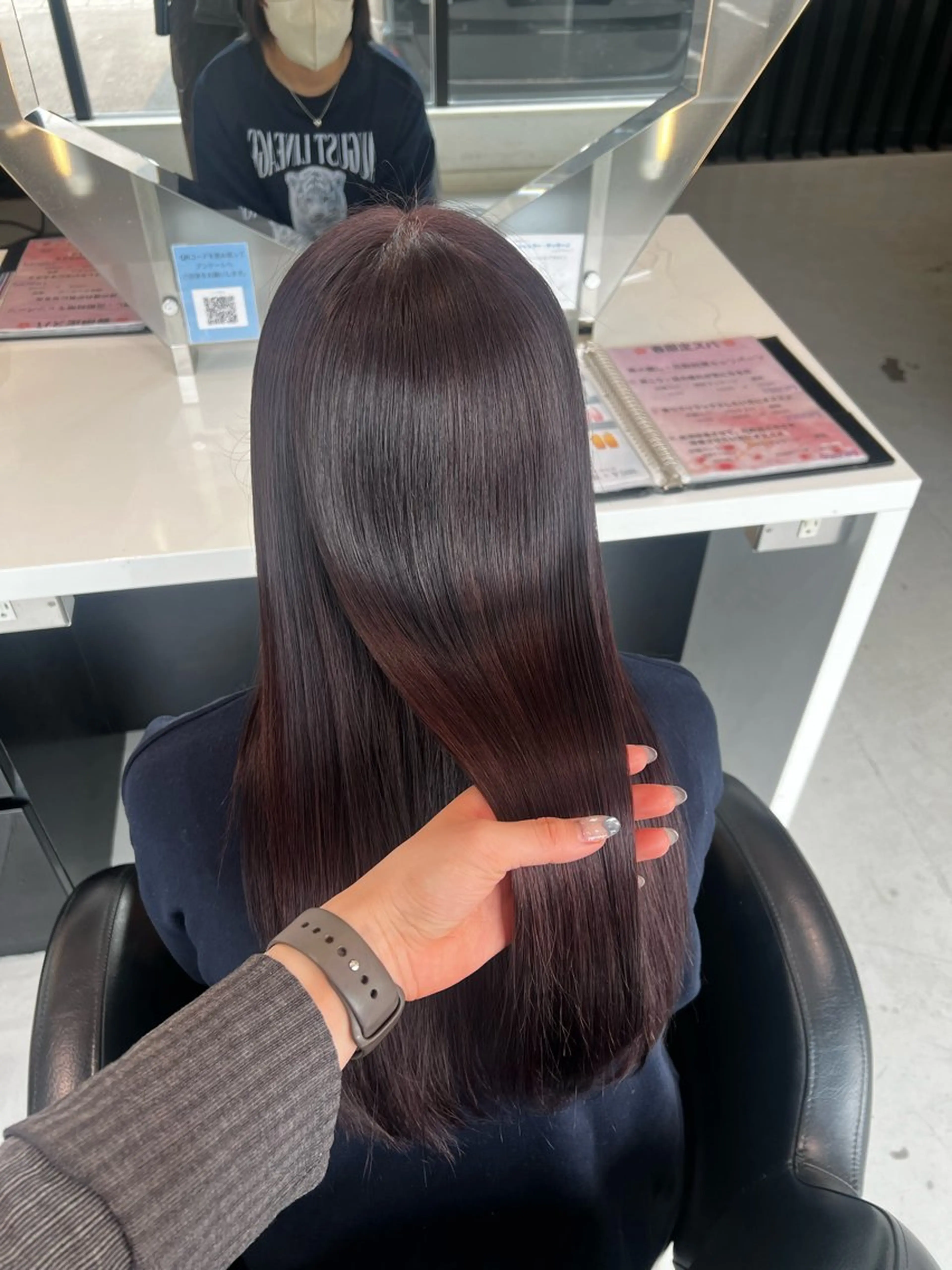 ロング 韓国風顔まわり/ベー ジュ/マツエク♡美咲のヘアスタイル