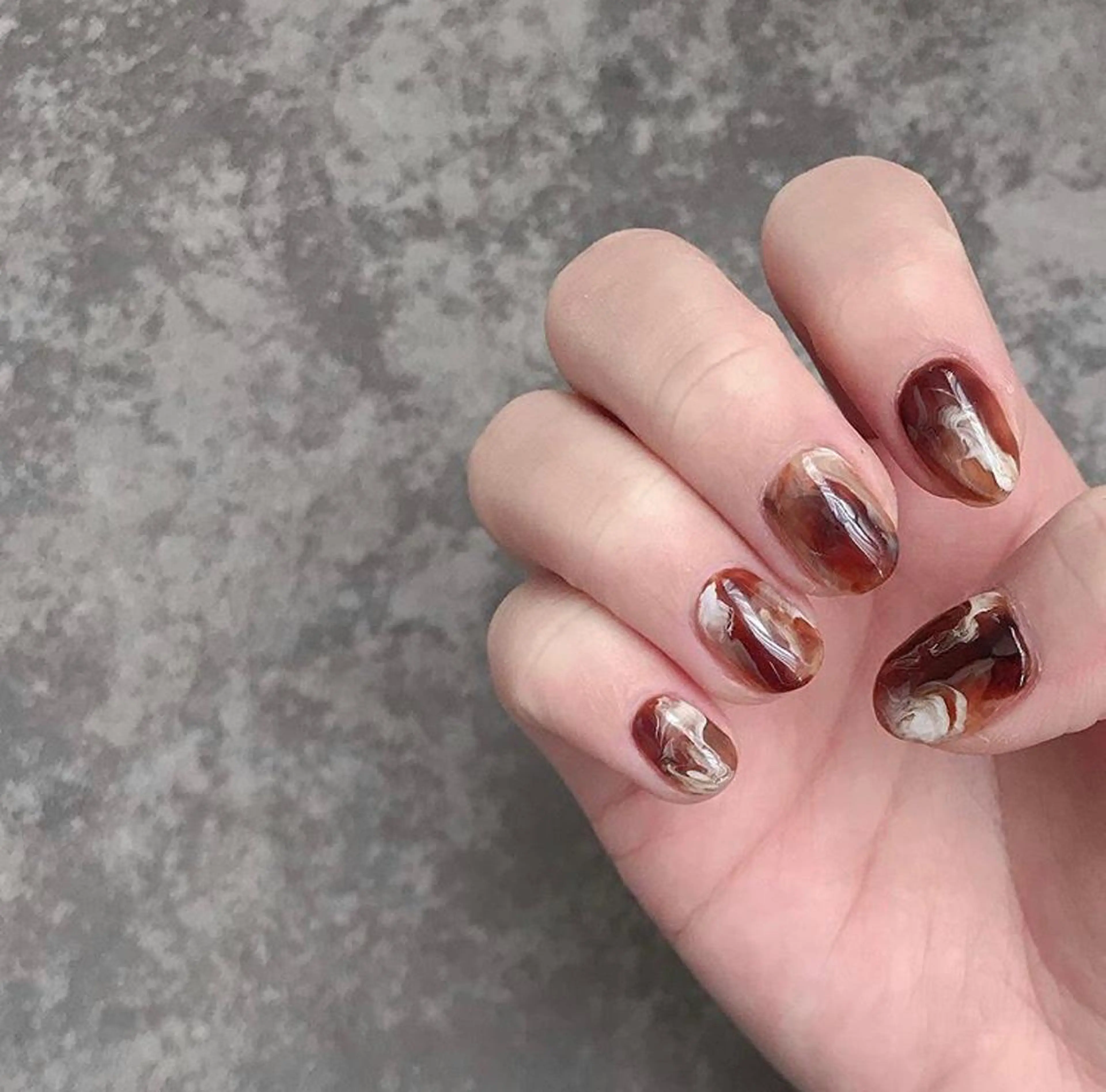 とろん と カフェラテネイル☕️❤︎の写真