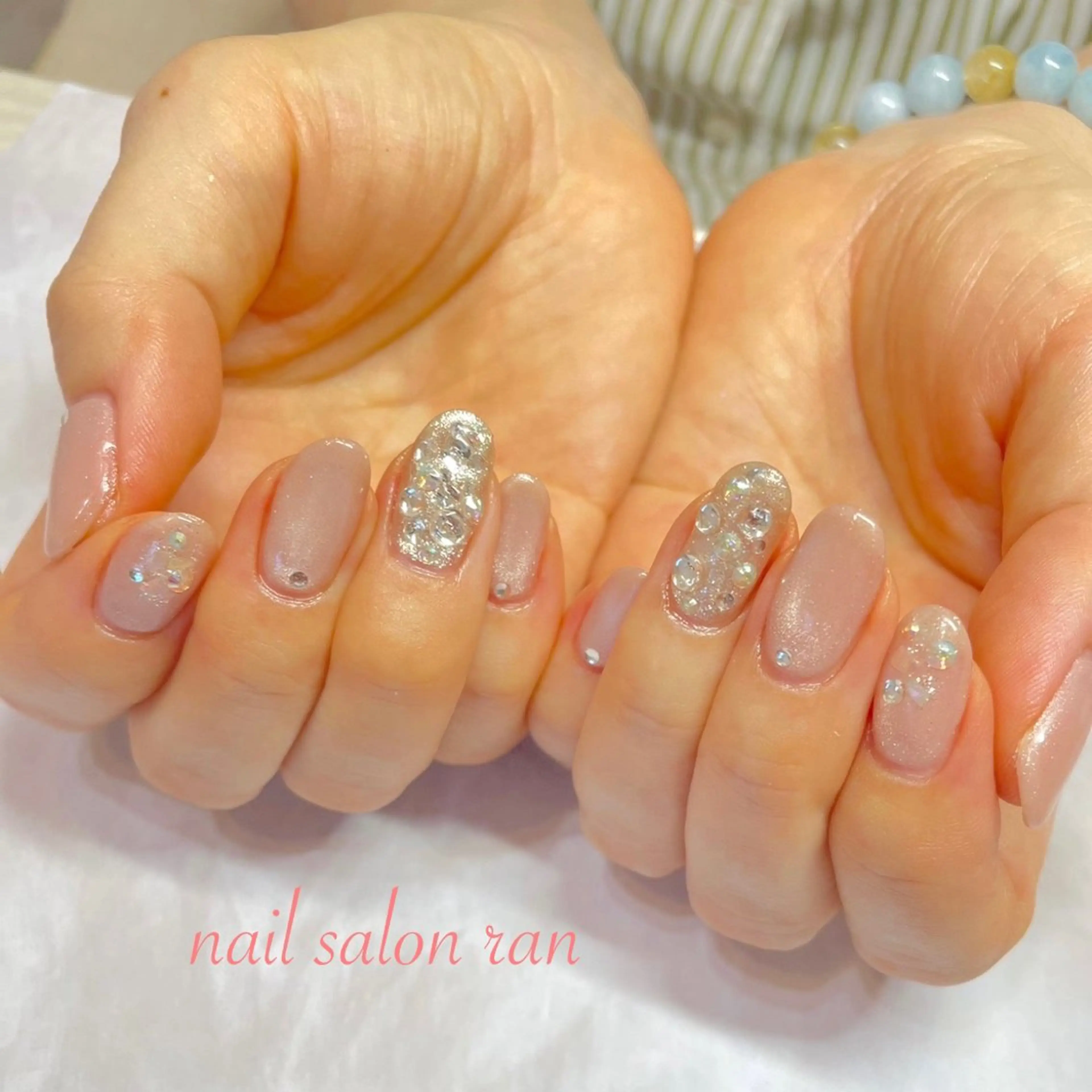 ネイル キラキラネイル マグネットネイル ストーンネイル ハンドネイル ハンドケア nailsalon ranのネイルデザイン