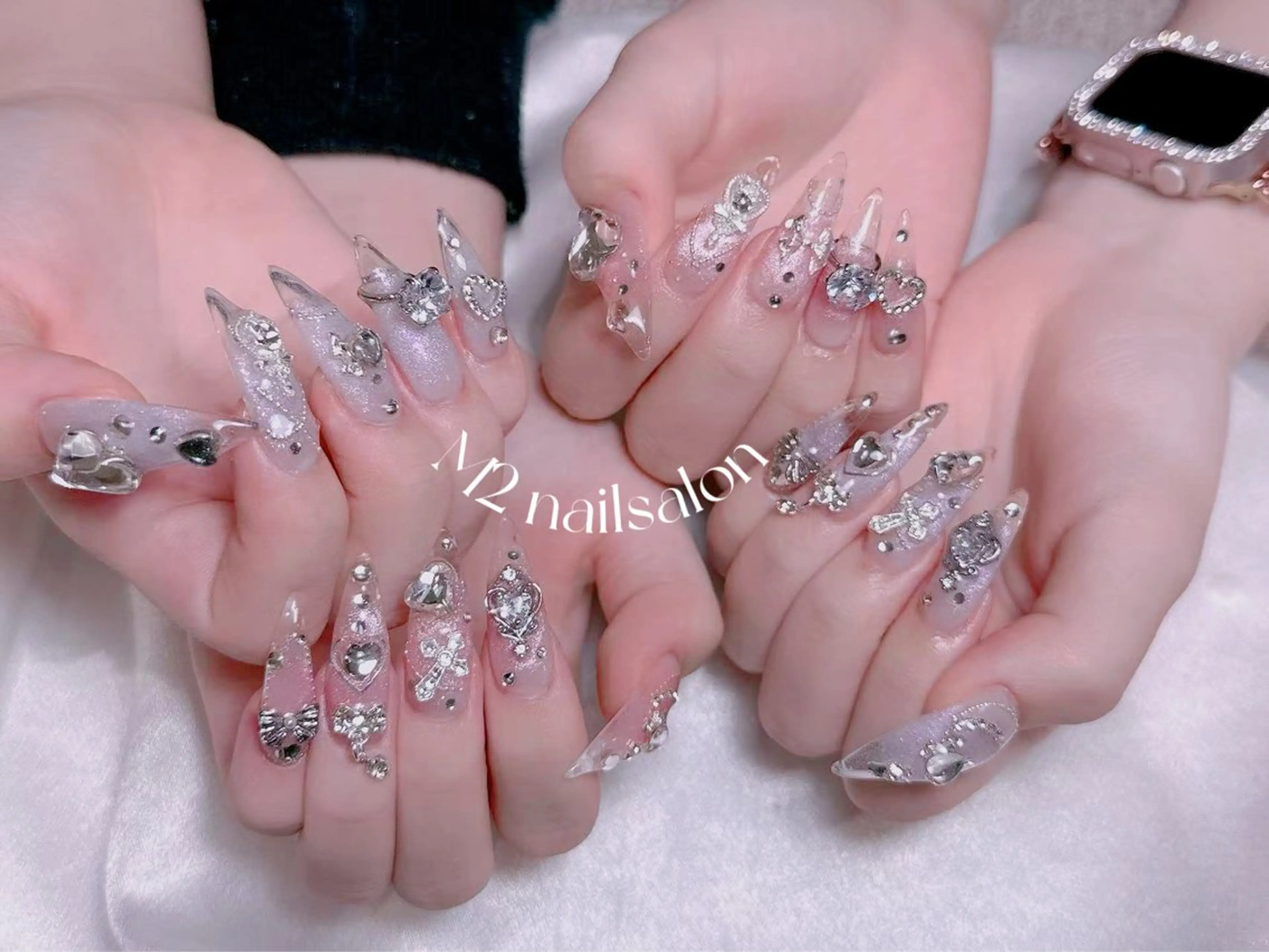 ネイル おそろいネイル 長さだし専門店 M2　rikaのネイルデザイン