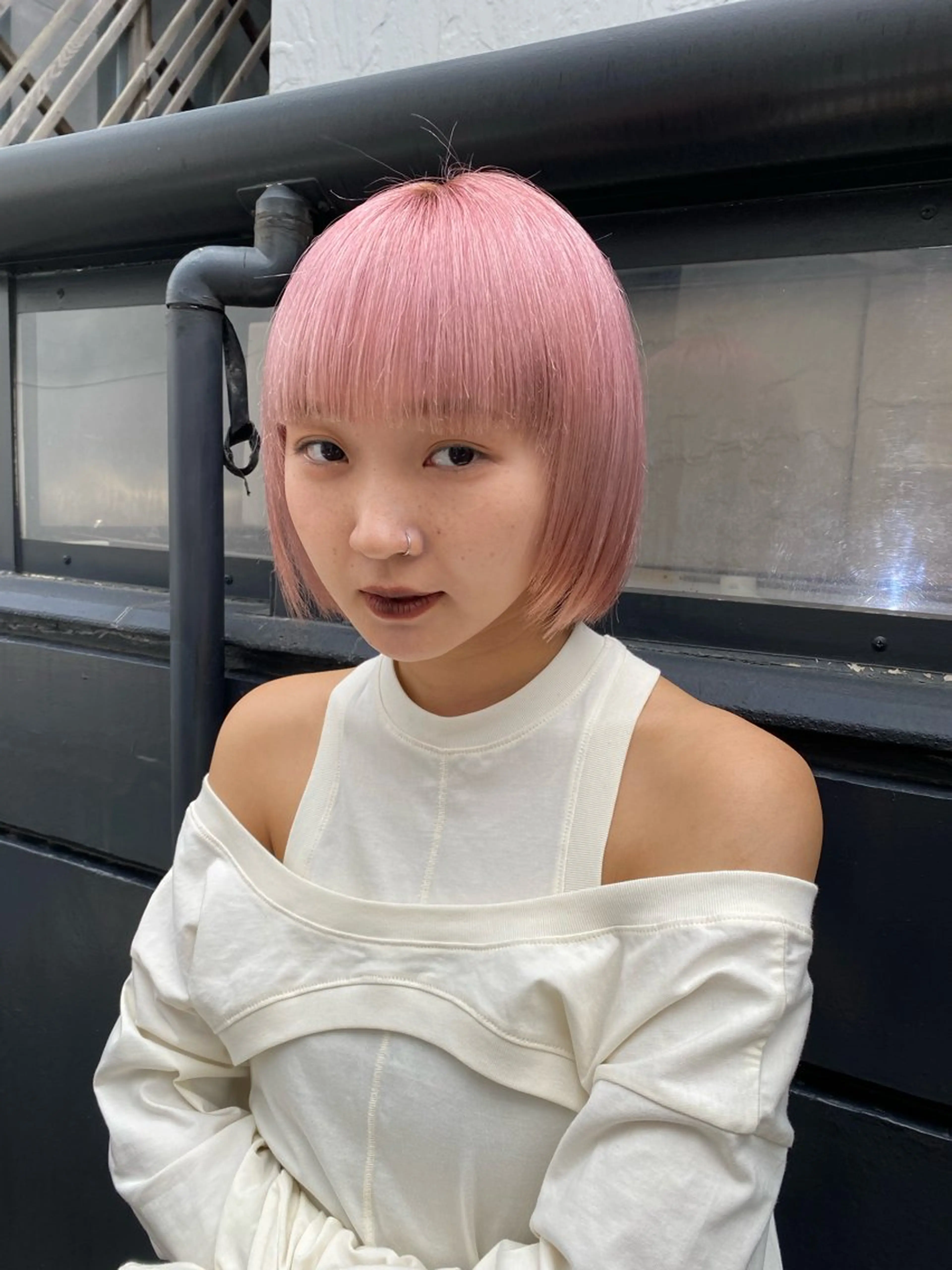 ショート cinq   PROJECT所属・ミルクティーベージュ /ボブ/あげは🎀のヘアスタイル