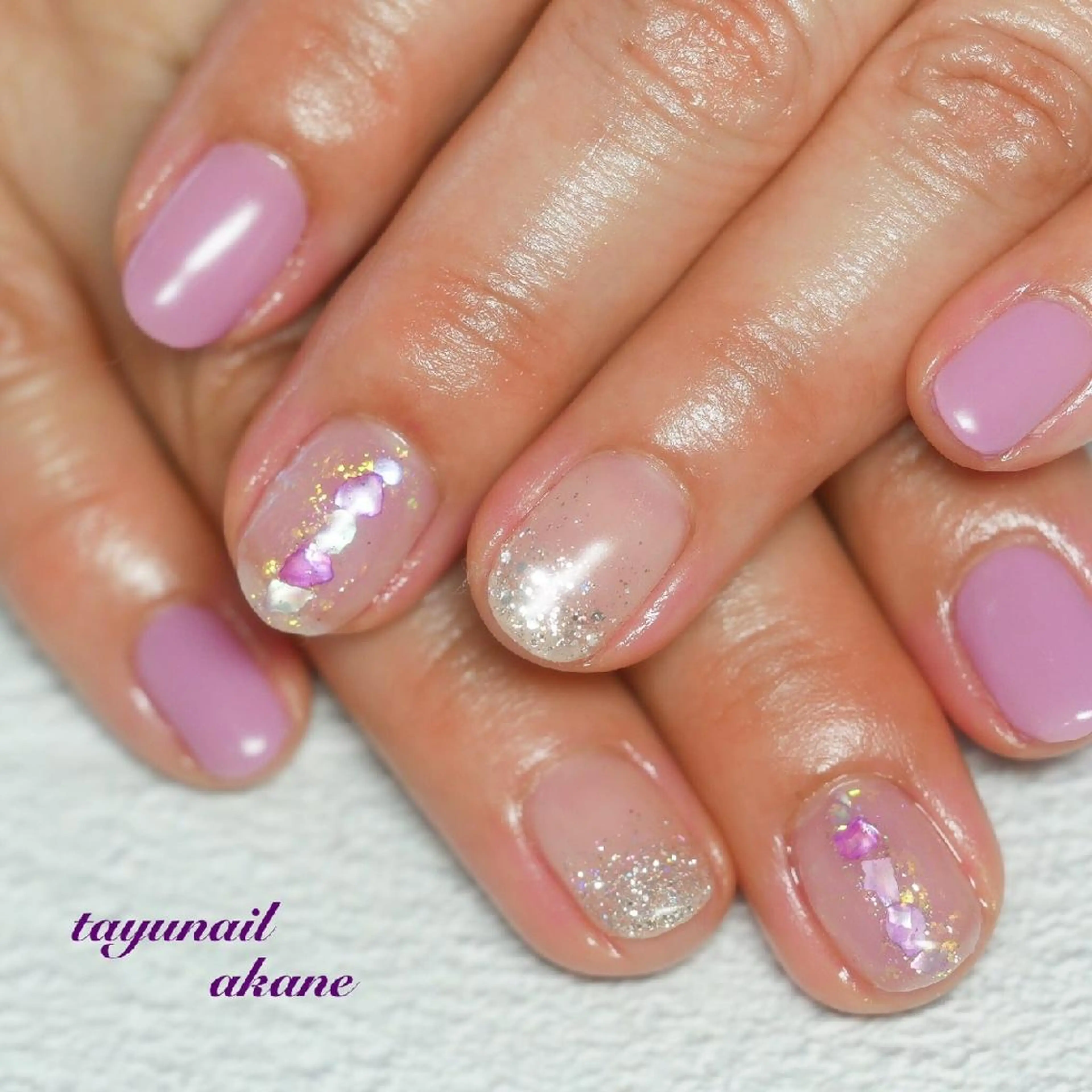 ネイル ブルー ジェルネイル キラキラネイル ラメ(グリッター) ラメグラデーション ネイルサロン・ネイルスクール　たゆnail所属・ネイルサロン 【たゆnail】のネイルデザイン