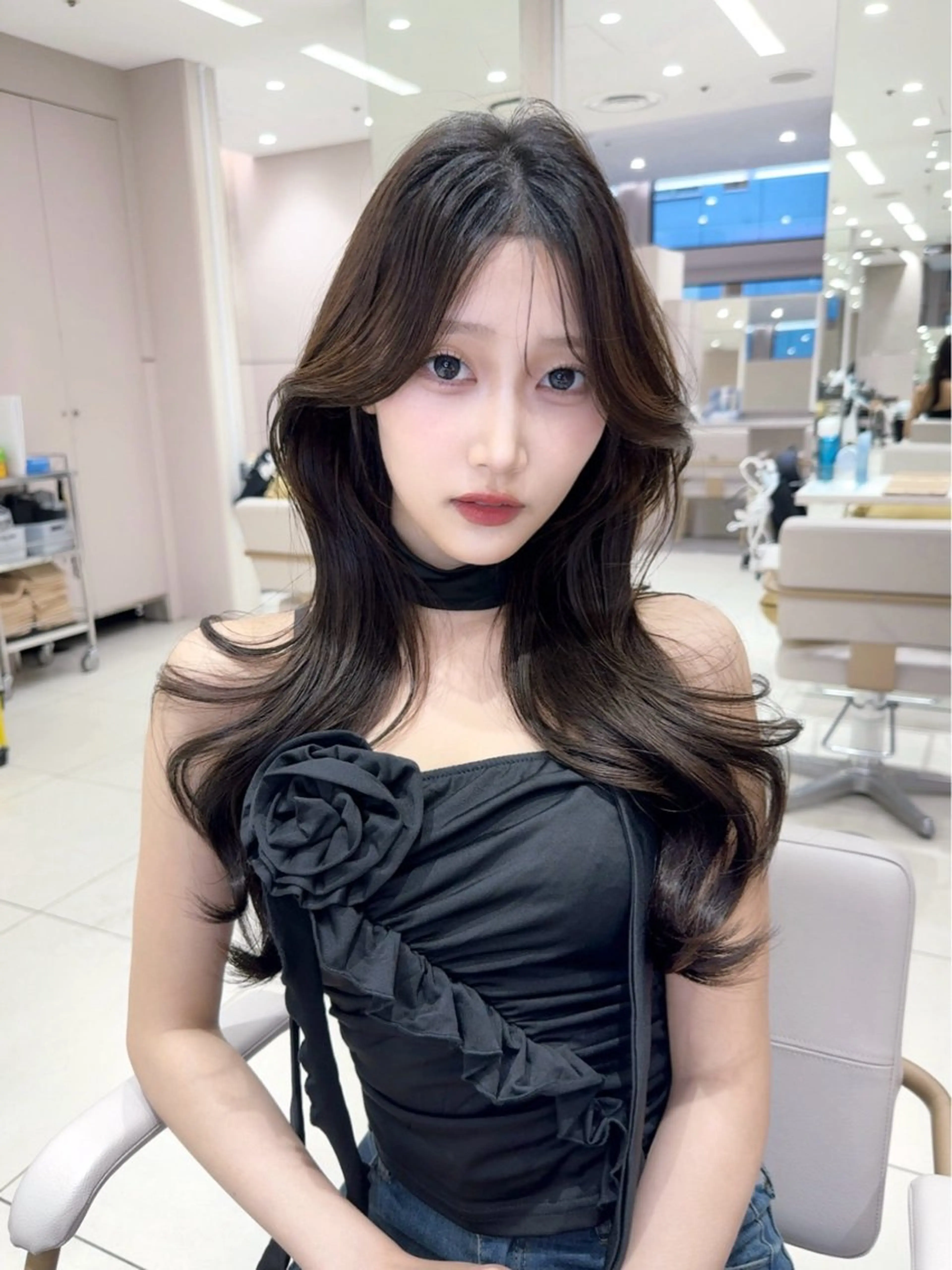 セミロング カラー カット ヘアカラー トリートメント ヘッドスパ ヘアセット 韓国ヘア/レイヤー/ 顔まわり/りょーとのヘアスタイル