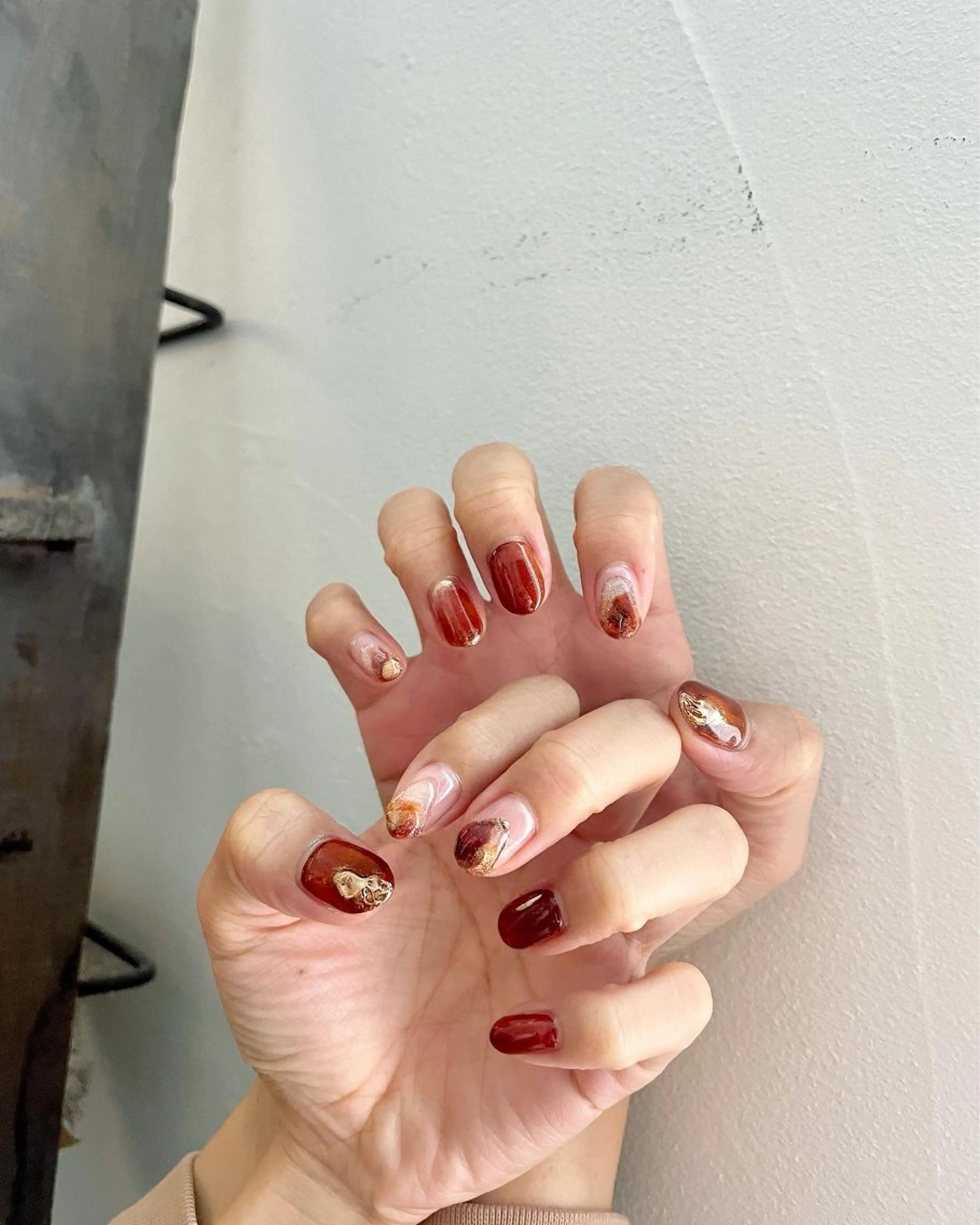 ネイル ジェルネイル マグネットネイル パラジェル ハンドネイル フットネイル 甲府市徳行 🧸prunelleのネイルデザイン