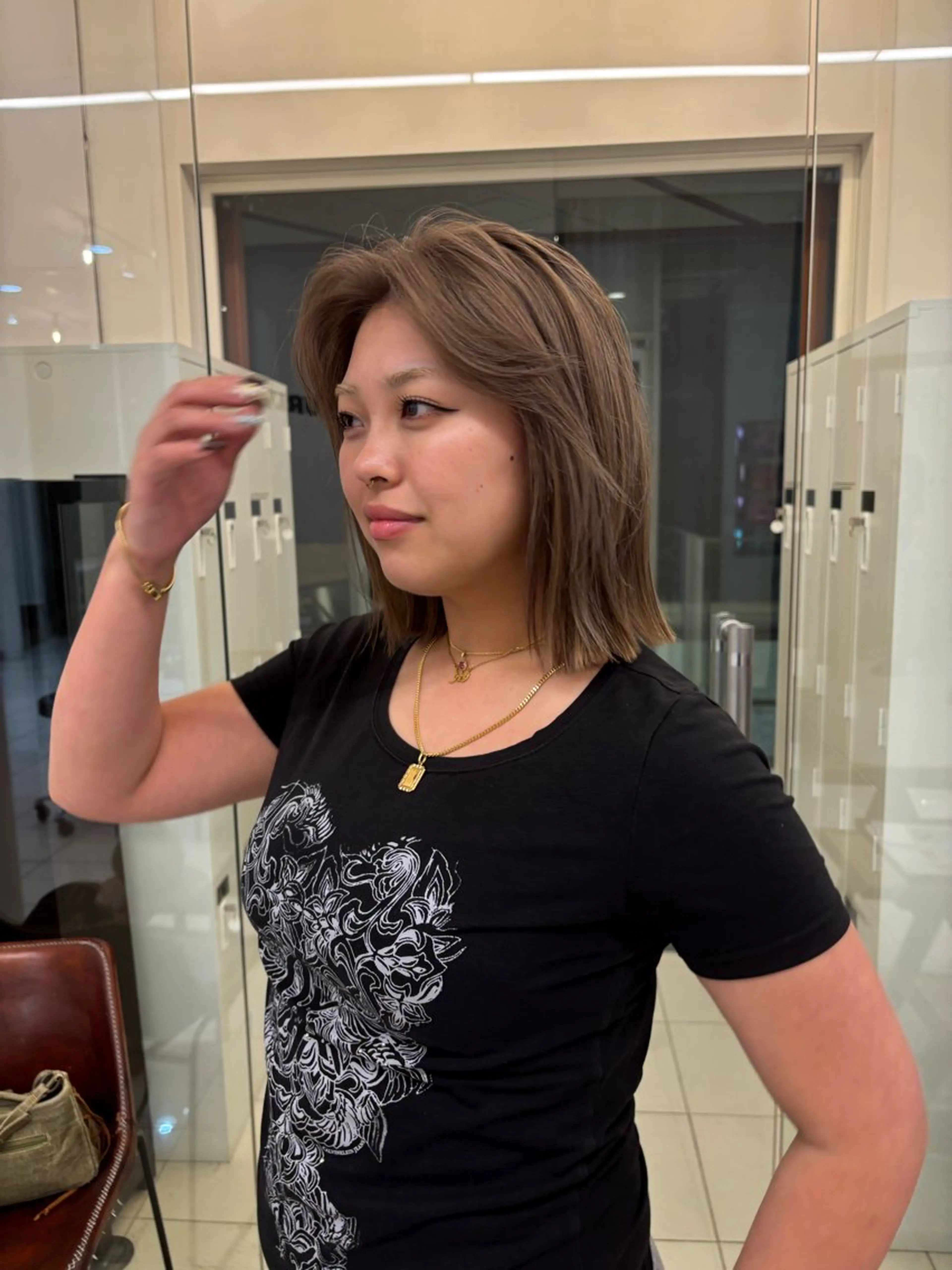 ミディアム カラー ブリーチ ブラウンカラー ナチュラルブラウン ヘアカラー トリートメント MEY HAIR CURLYS所属・パーマ /ボブパーマ Rico💜のヘアスタイル