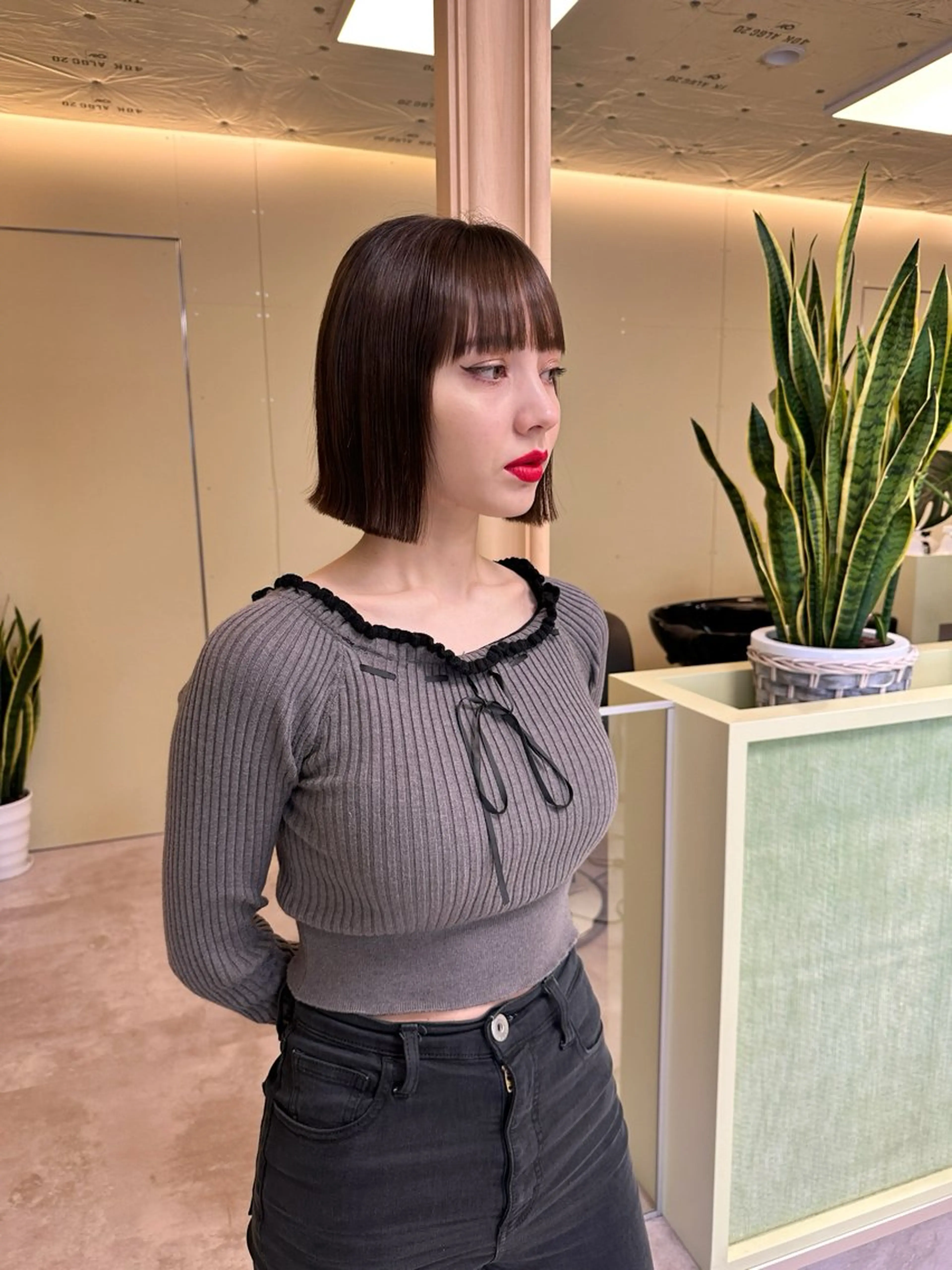 ショート カット ヘアカラー ボブ/ぱつっとボブ/ 谷口 海星のヘアスタイル