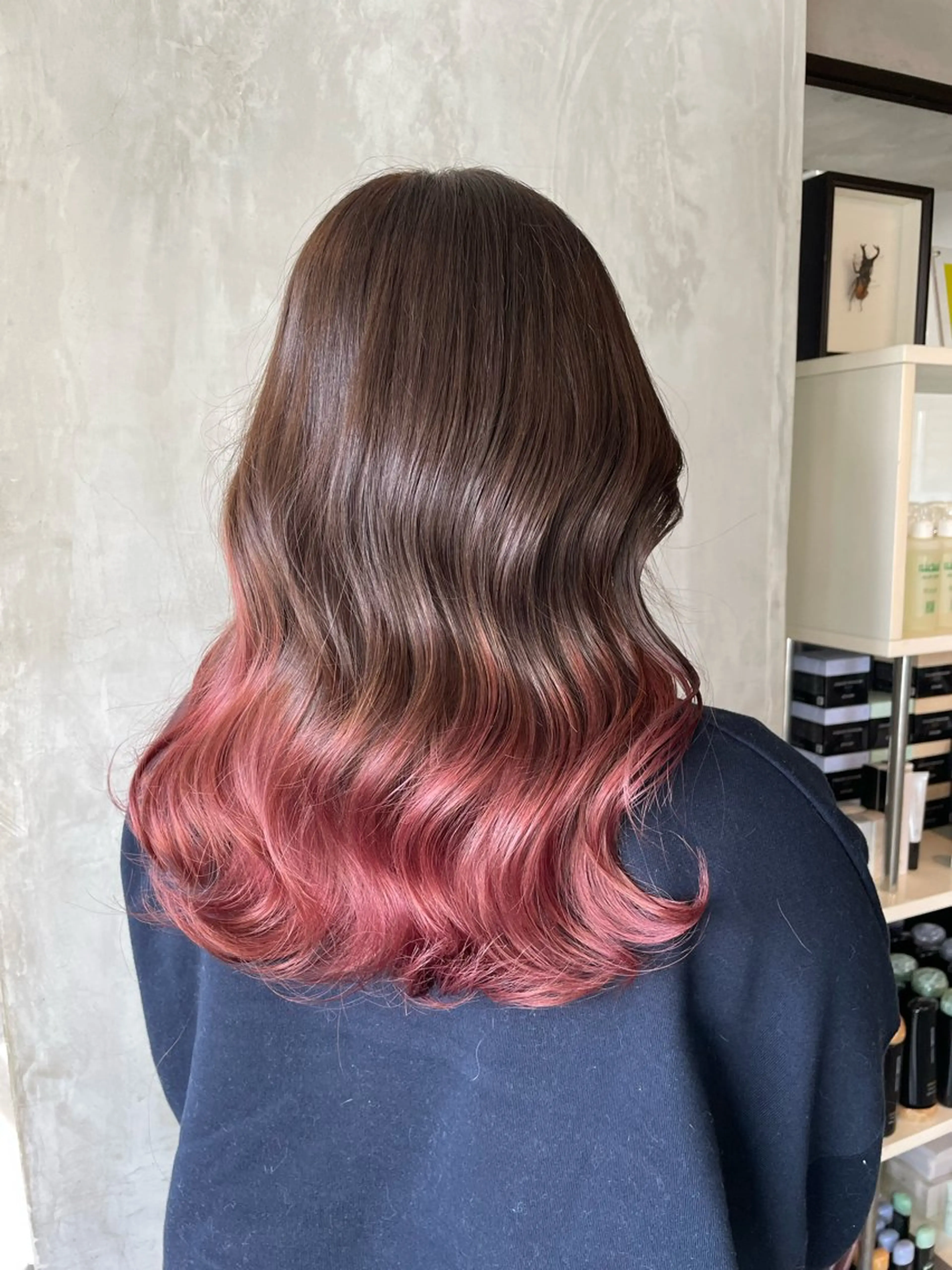 ミディアム ヘアカラー 横山 奈央のヘアスタイル