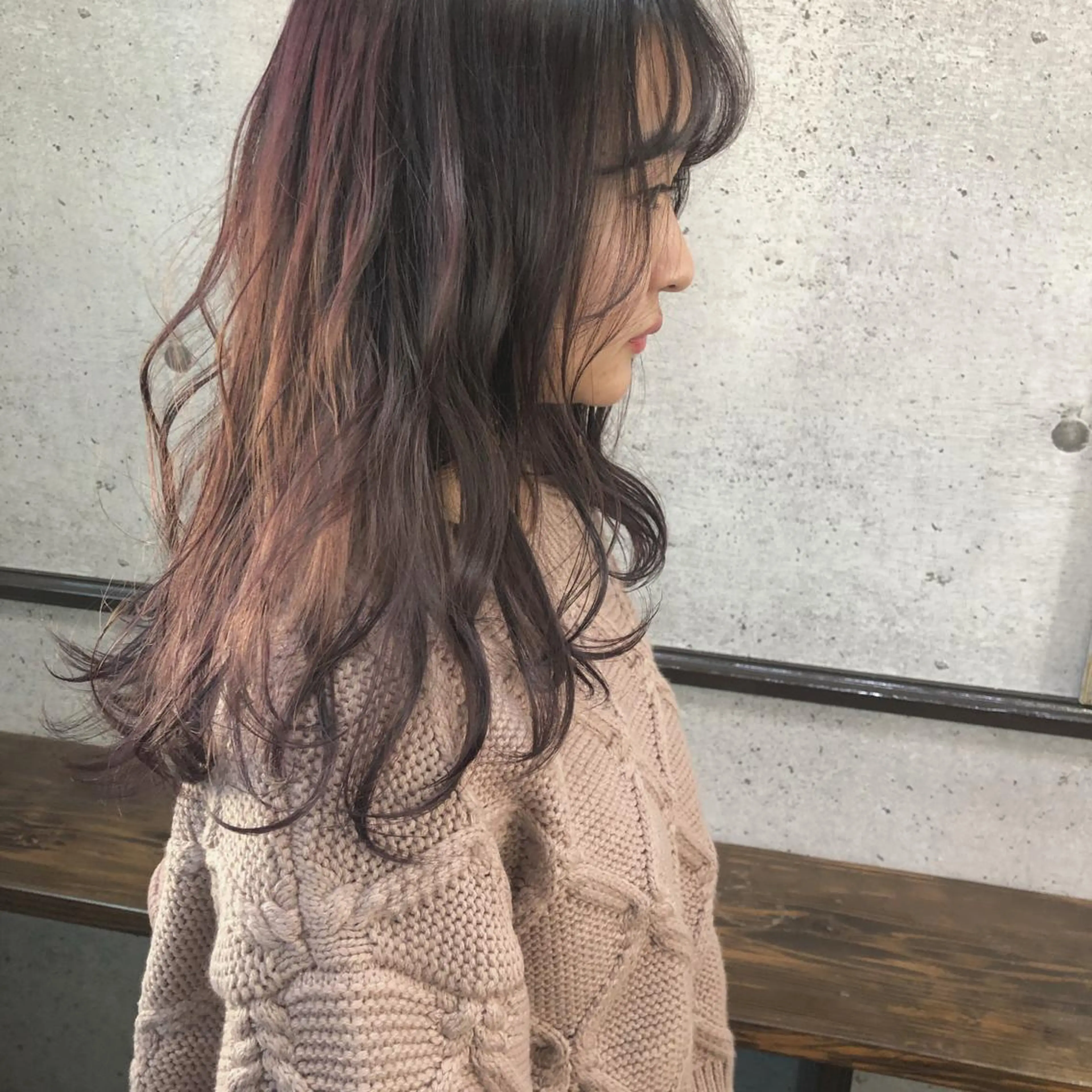 ミディアム カラー ブリーチ ヘアカラー 江原 彩華のヘアスタイル