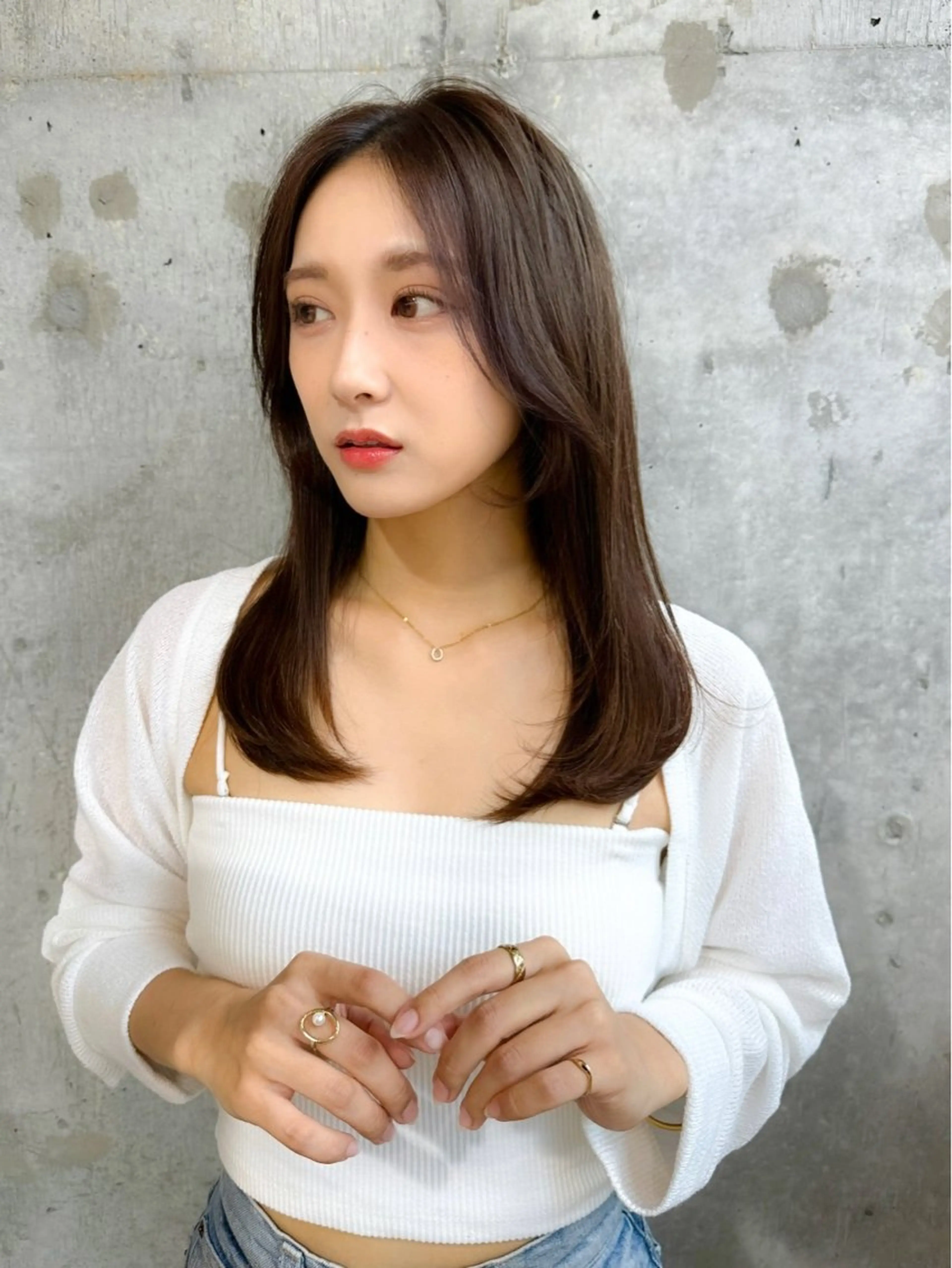 ロング カラー カット ヘアカラー トリートメント ヘッドスパ 髪質改善/韓国ヘア レイヤー/新宿/ロミのヘアスタイル