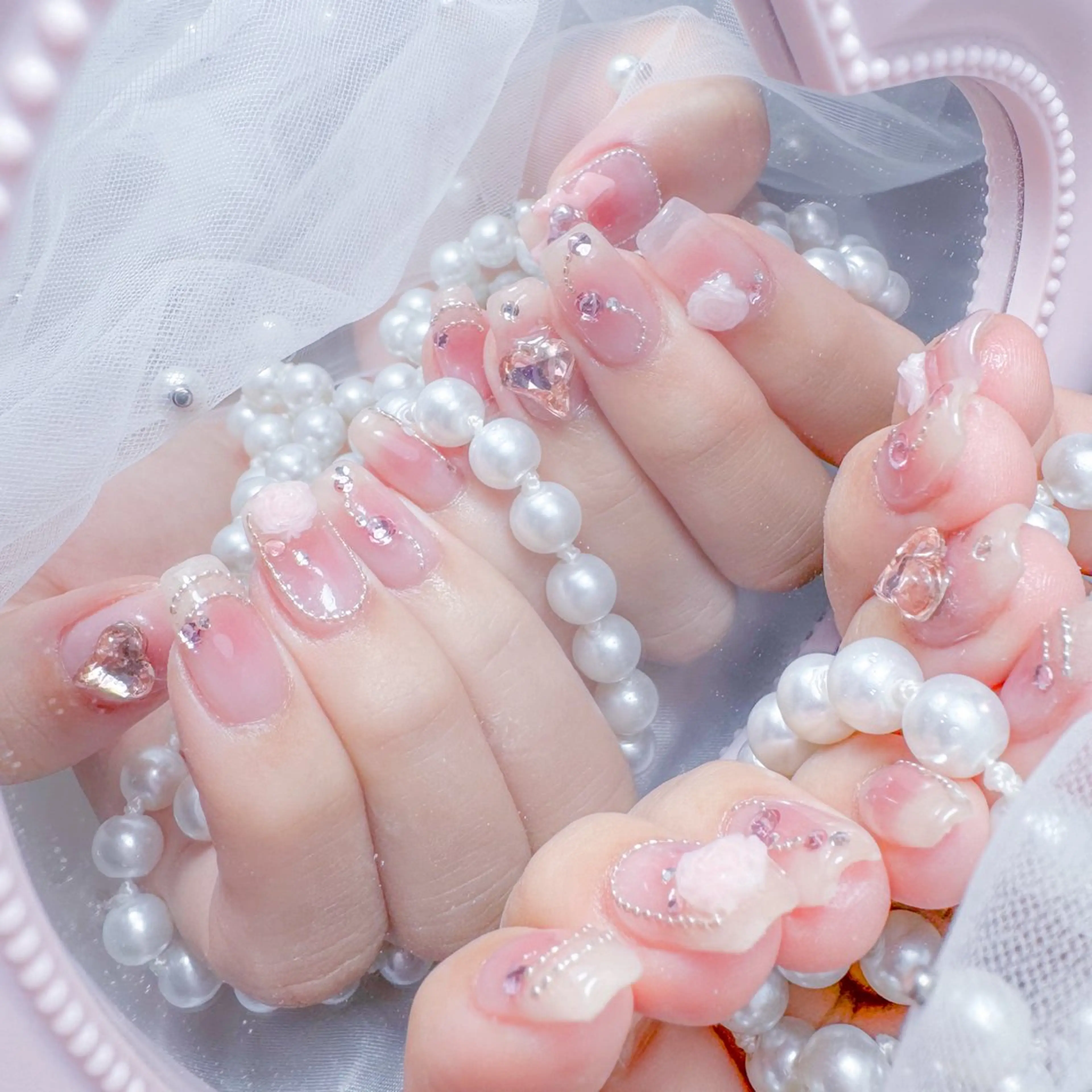 ネイル ジェルネイル 韓国ネイル ミラーネイル パラジェル シンプルネイル tomo Hwanyのネイルデザイン