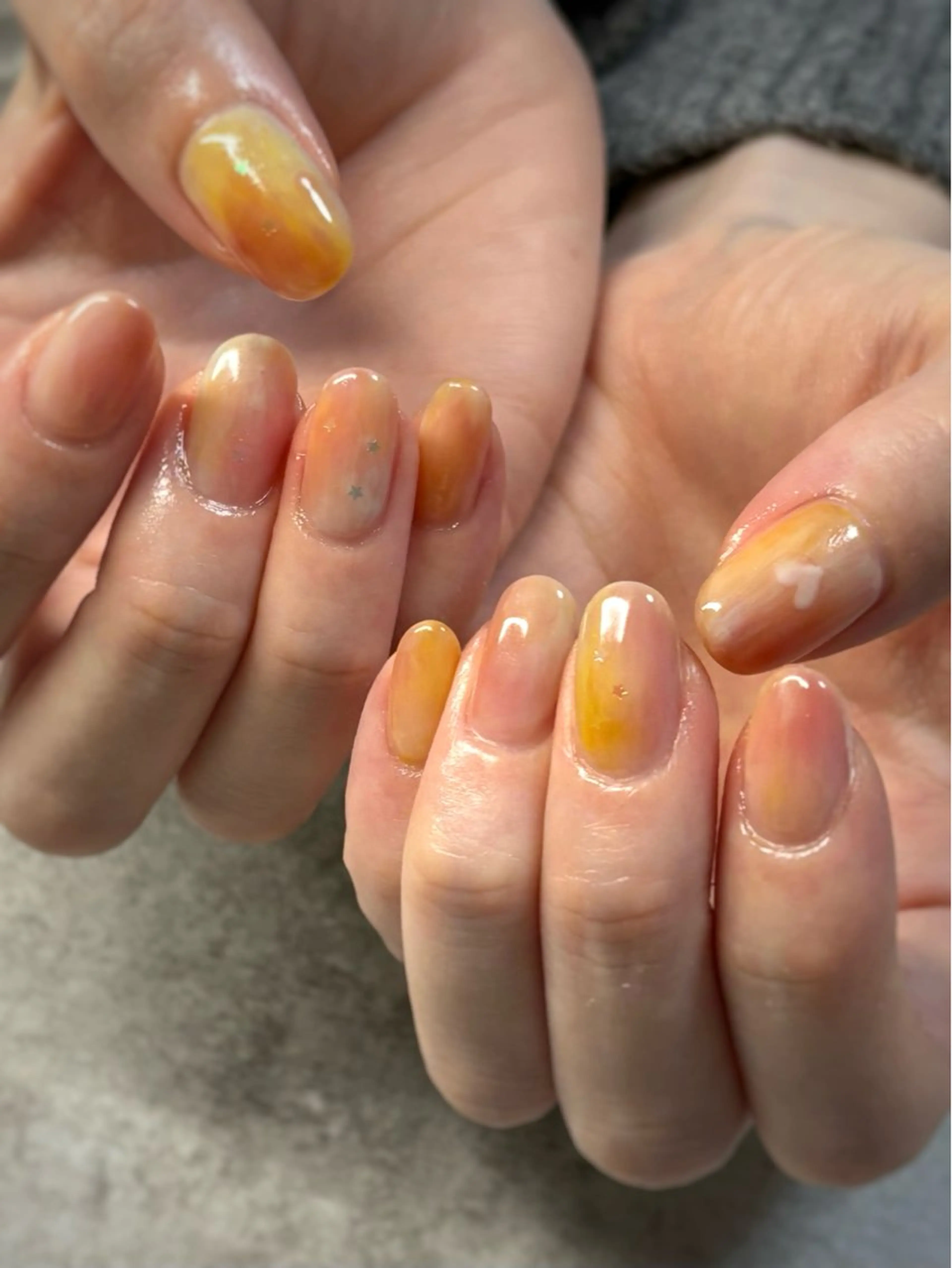 ネイル ハート ニュアンスネイル ハンドネイル FIORITURA Maikoのネイルデザイン