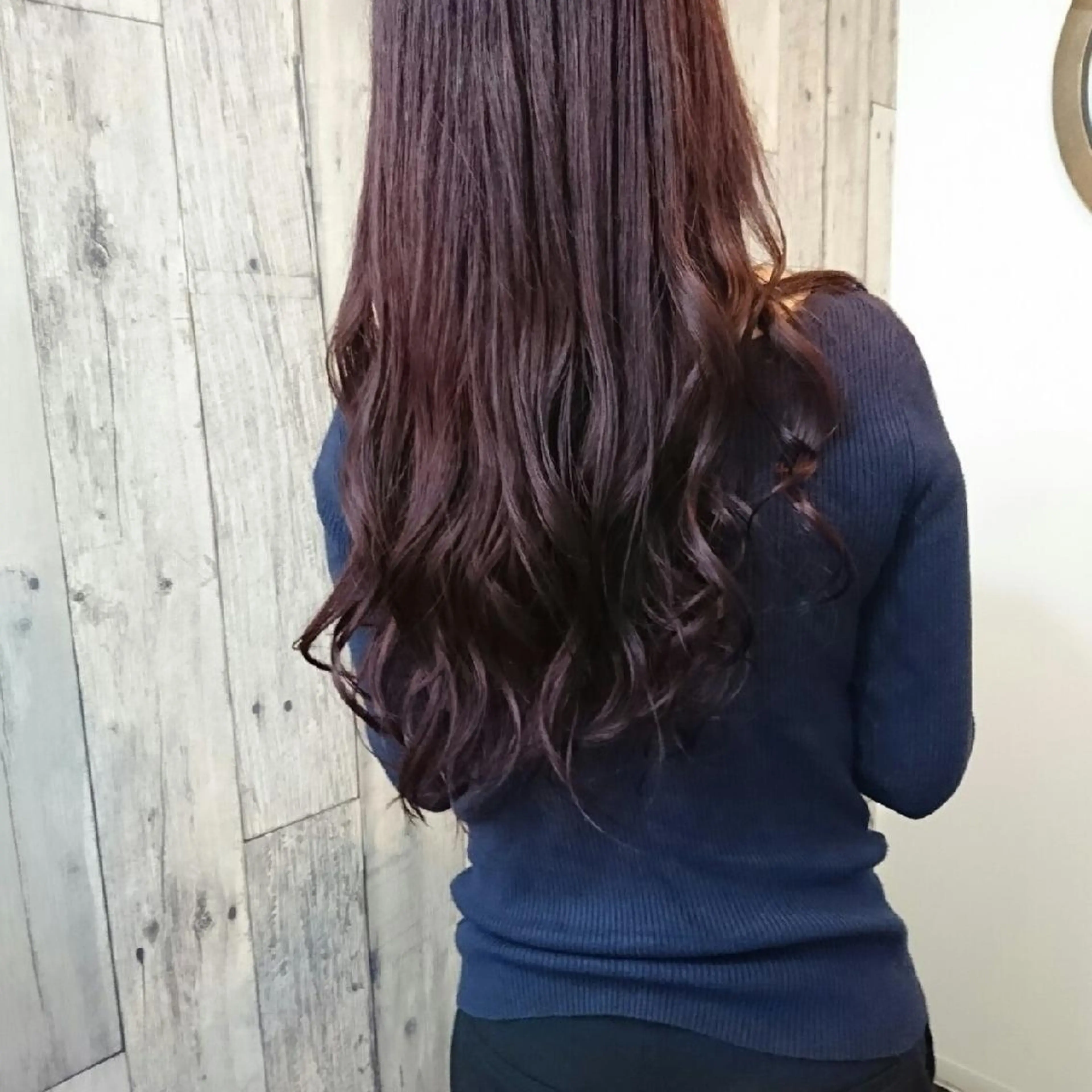 ロング カラー ピンクカラー ピンクパープル パープルカラー カット ヘアカラー 中村 恵二のヘアスタイル