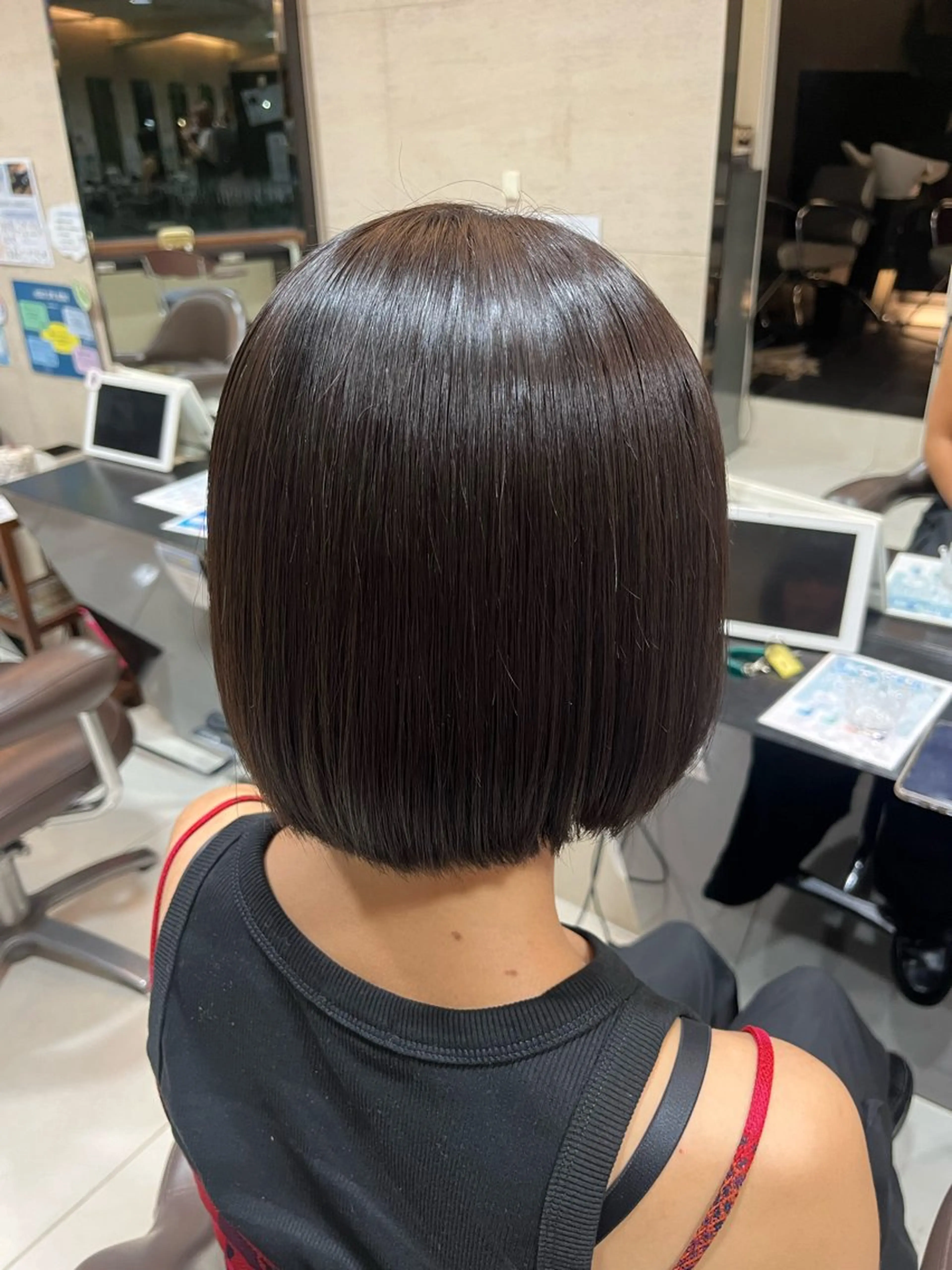 ショート 縮毛矯正 池袋艶カラー/メイク 🎀Rina🎀💚のヘアスタイル