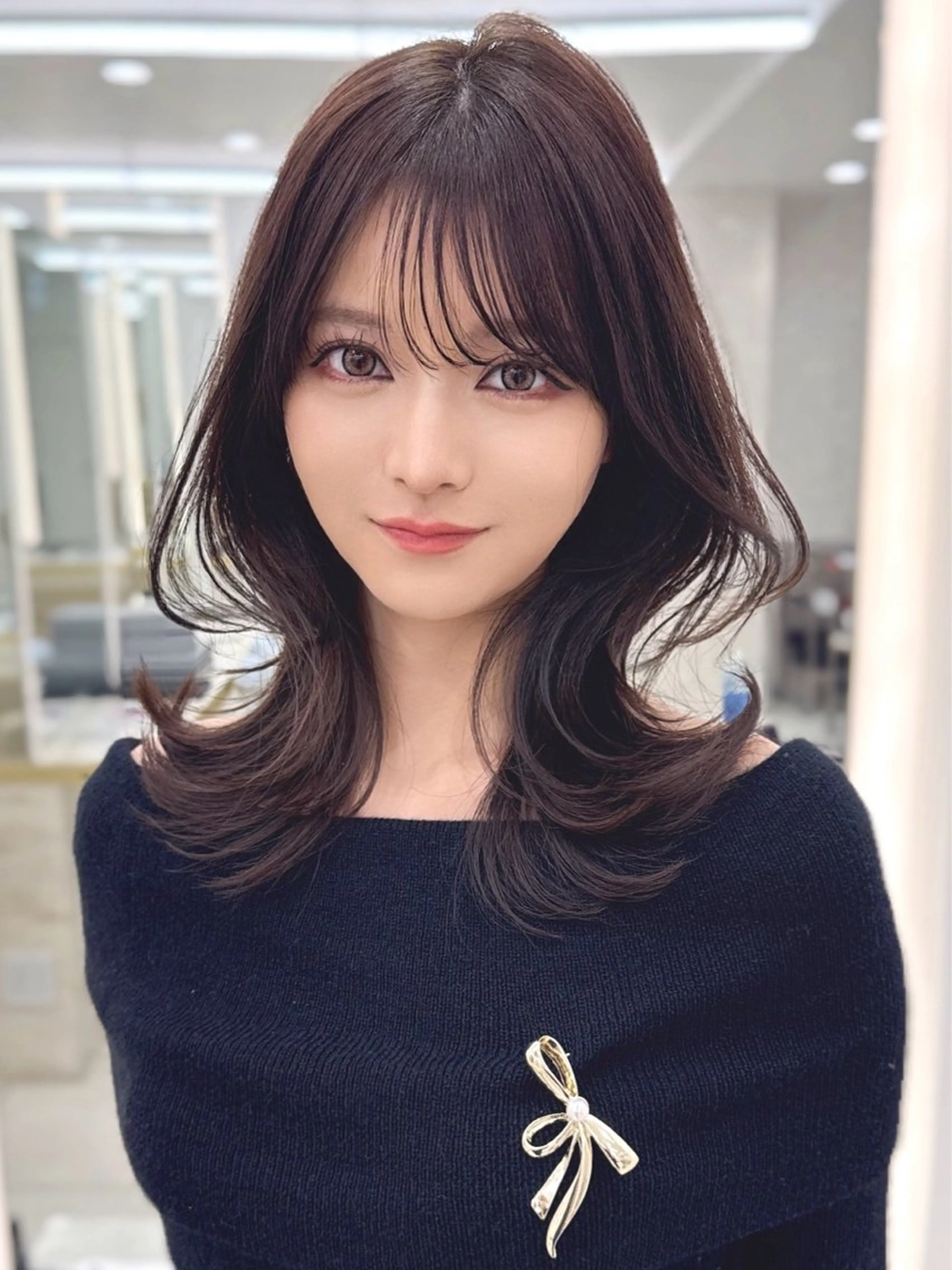 ミディアム カラー MAEUL luna所属・前髪顔周り/レイヤー 韓国/桔川恒のヘアスタイル