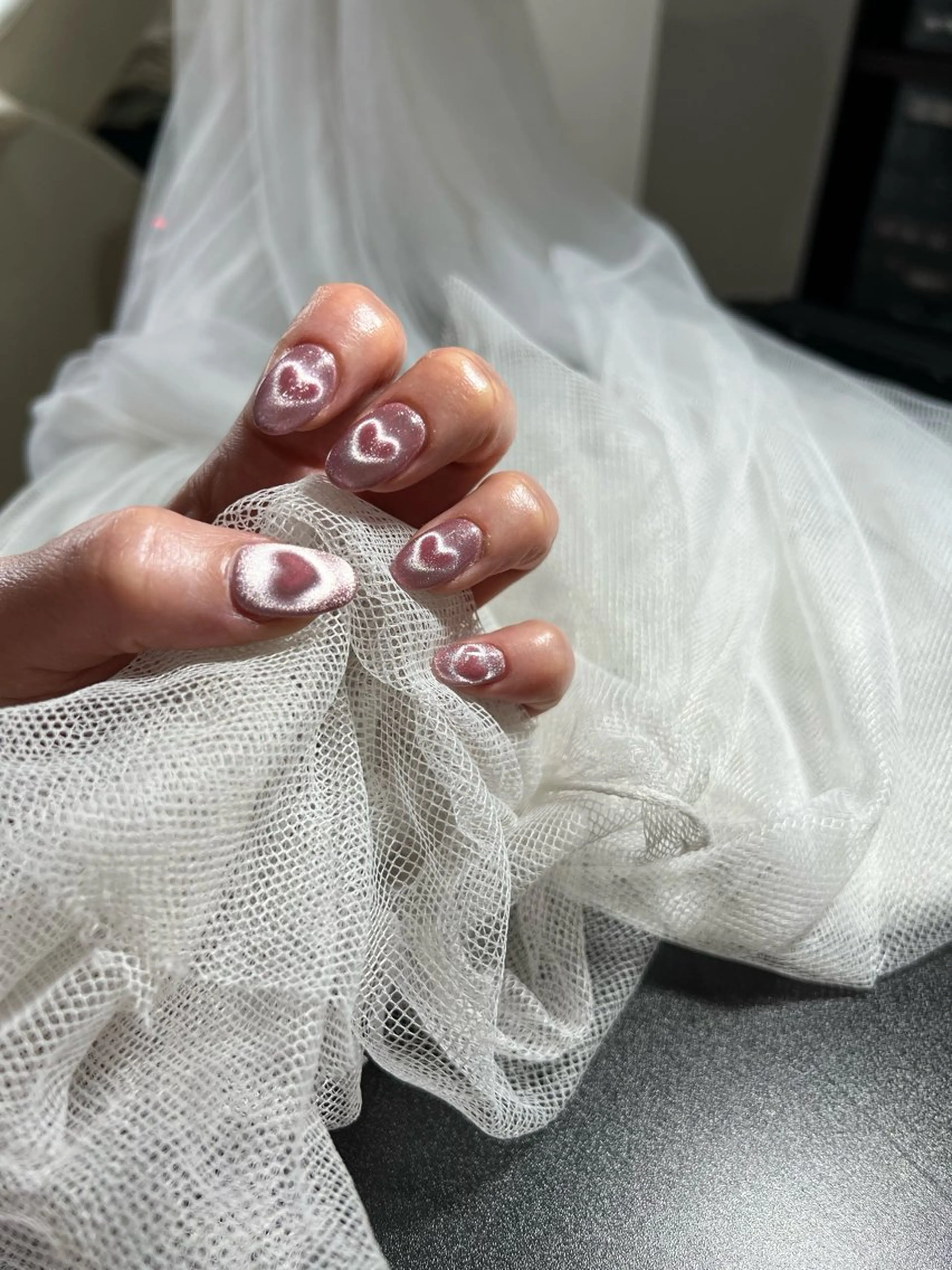 ネイル ハート マグネットネイル aime 中崎町のネイルデザイン