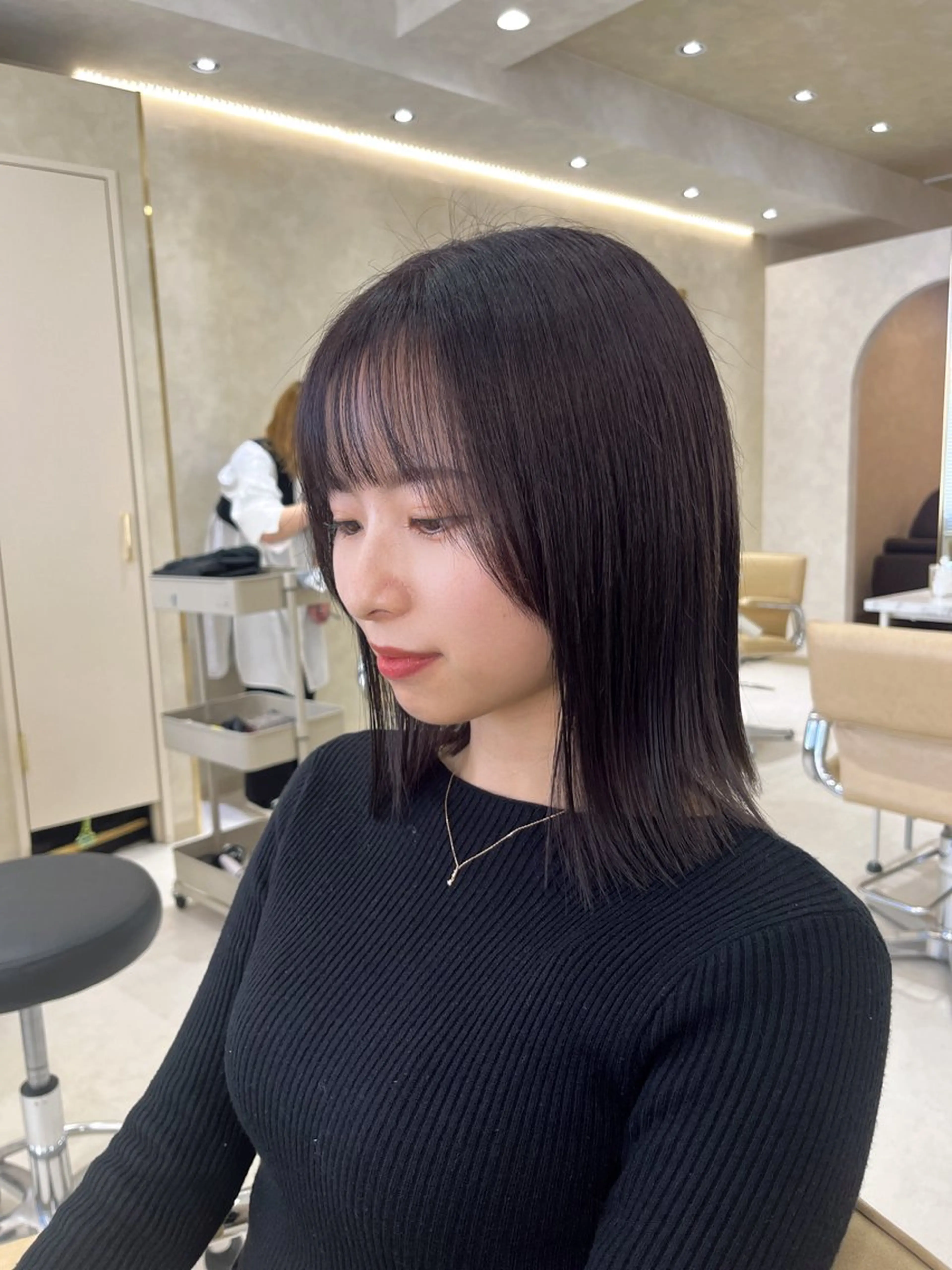 ミディアム カット ヘアカラー nao🎀zina 透明感/艶髪のヘアスタイル