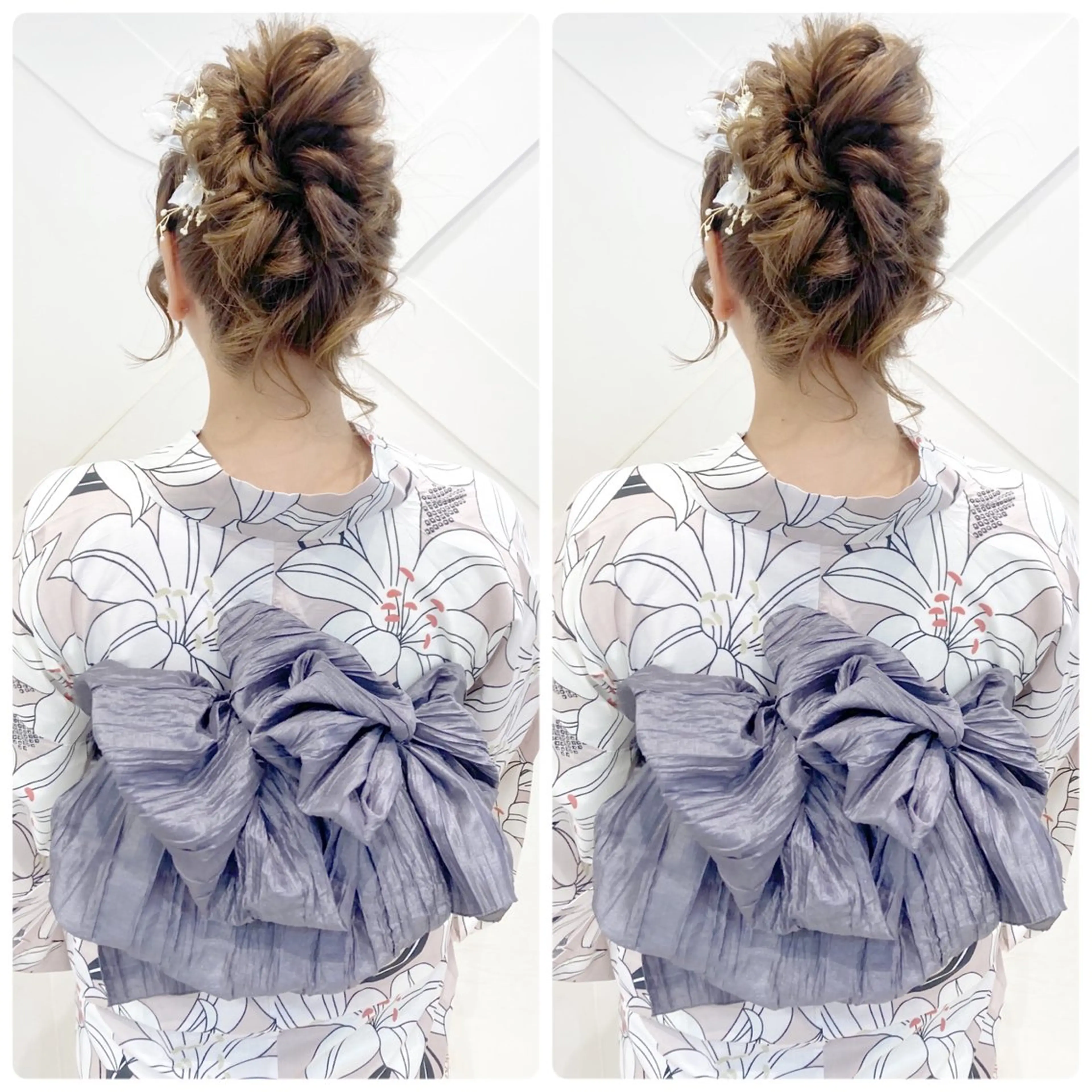 ヘアアレンジ 浴衣 ハウス山下あやか 成人式カットカラーのヘアスタイル