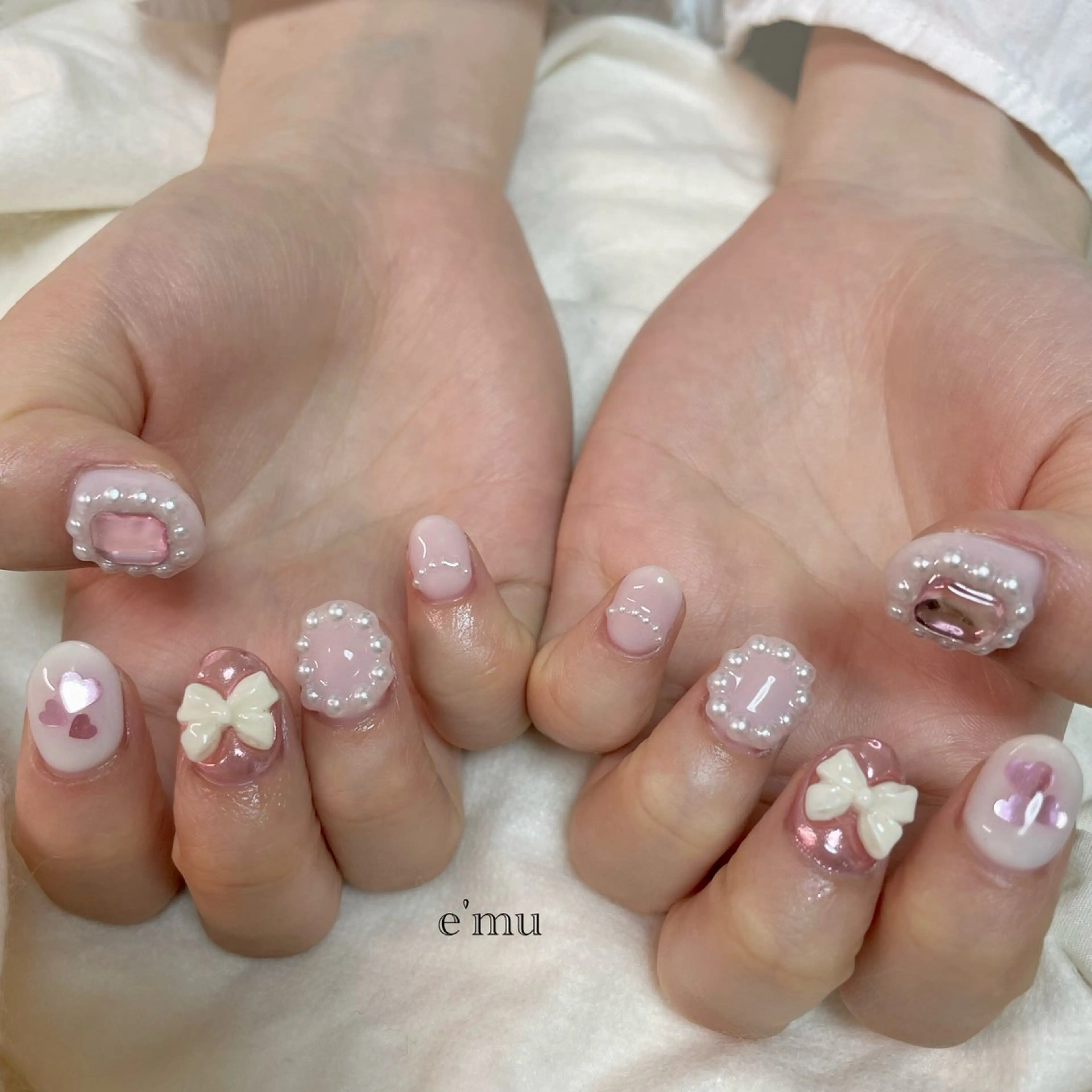 ネイル ピンク ハンドネイル nail salon e'mu💐のネイルデザイン