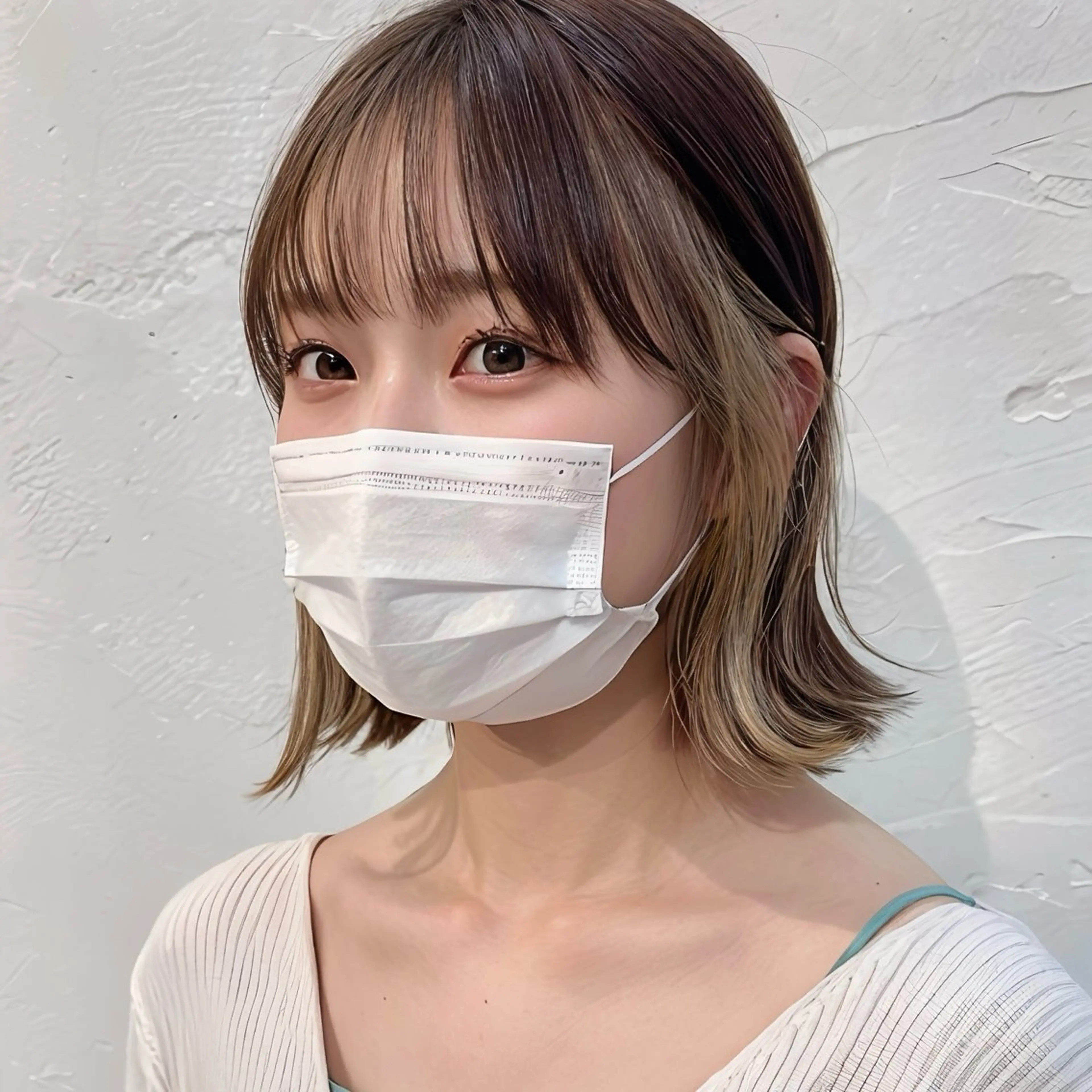 ミディアム カラー ベージュカラー ブリーチ ケアブリーチ インナーカラー ボブ カット ヘアカラー トリートメント インナーカラー/レイ ヤーカット♡/マキシのヘアスタイル