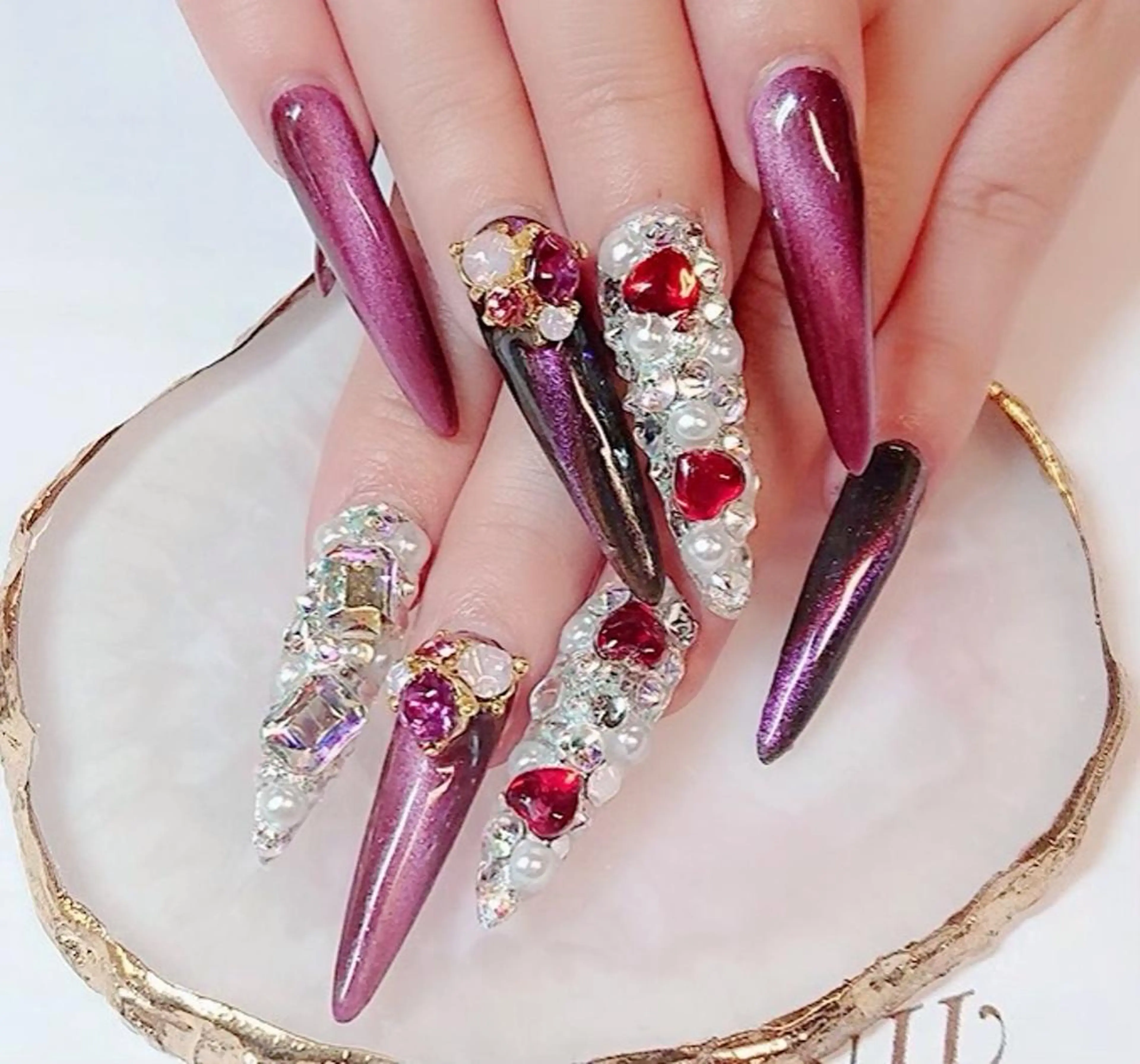 【オフなし】チップ長さ出し‎️🩵何色でもOK➕可愛いパーツ無制限コース💍*。(アートなし💎)の写真