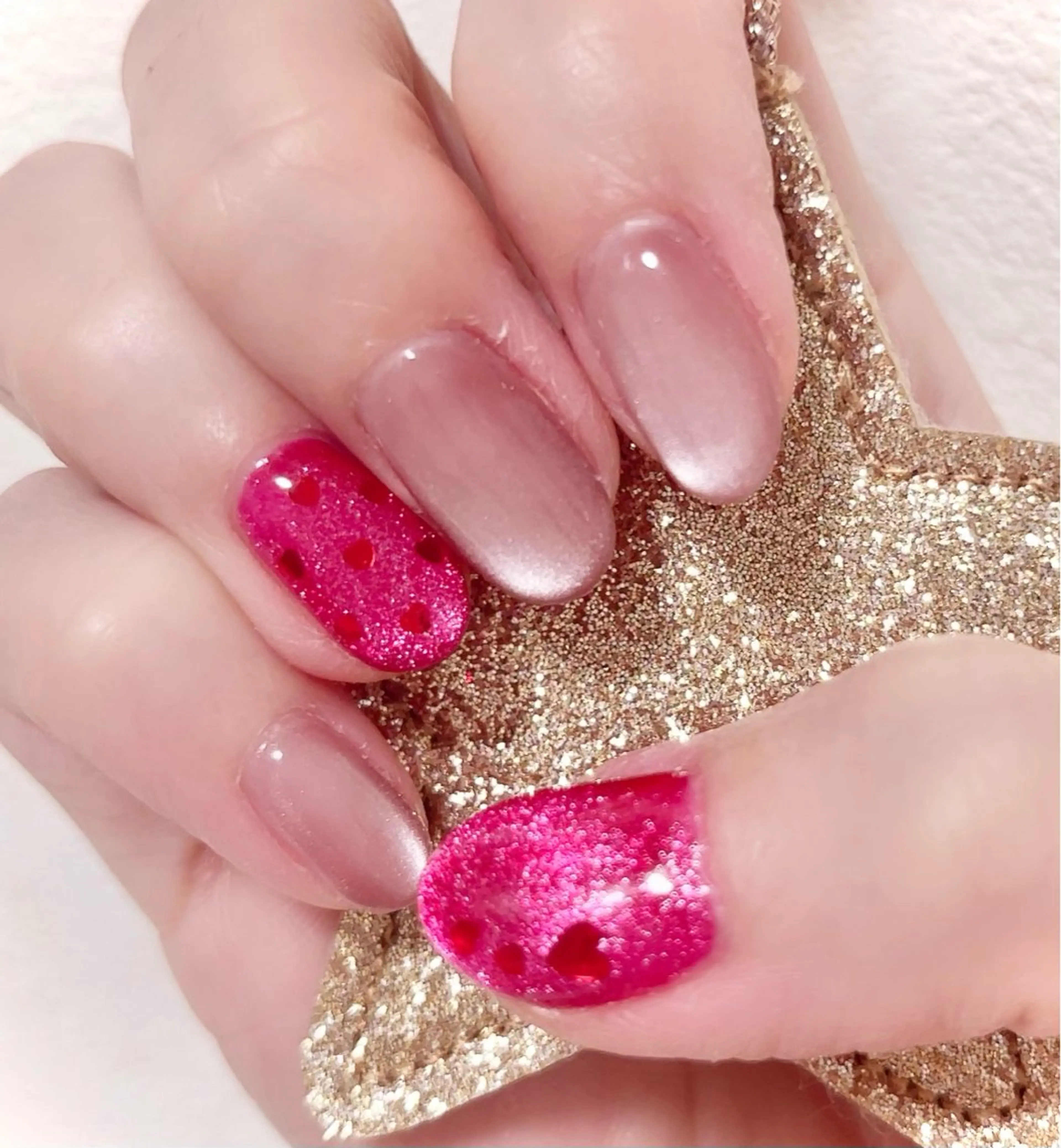 バレンタイン♡マグ×ハートホロデザイン２本+ワンカラー！オフ込み(パーツ除去やハードなど別料金)の写真