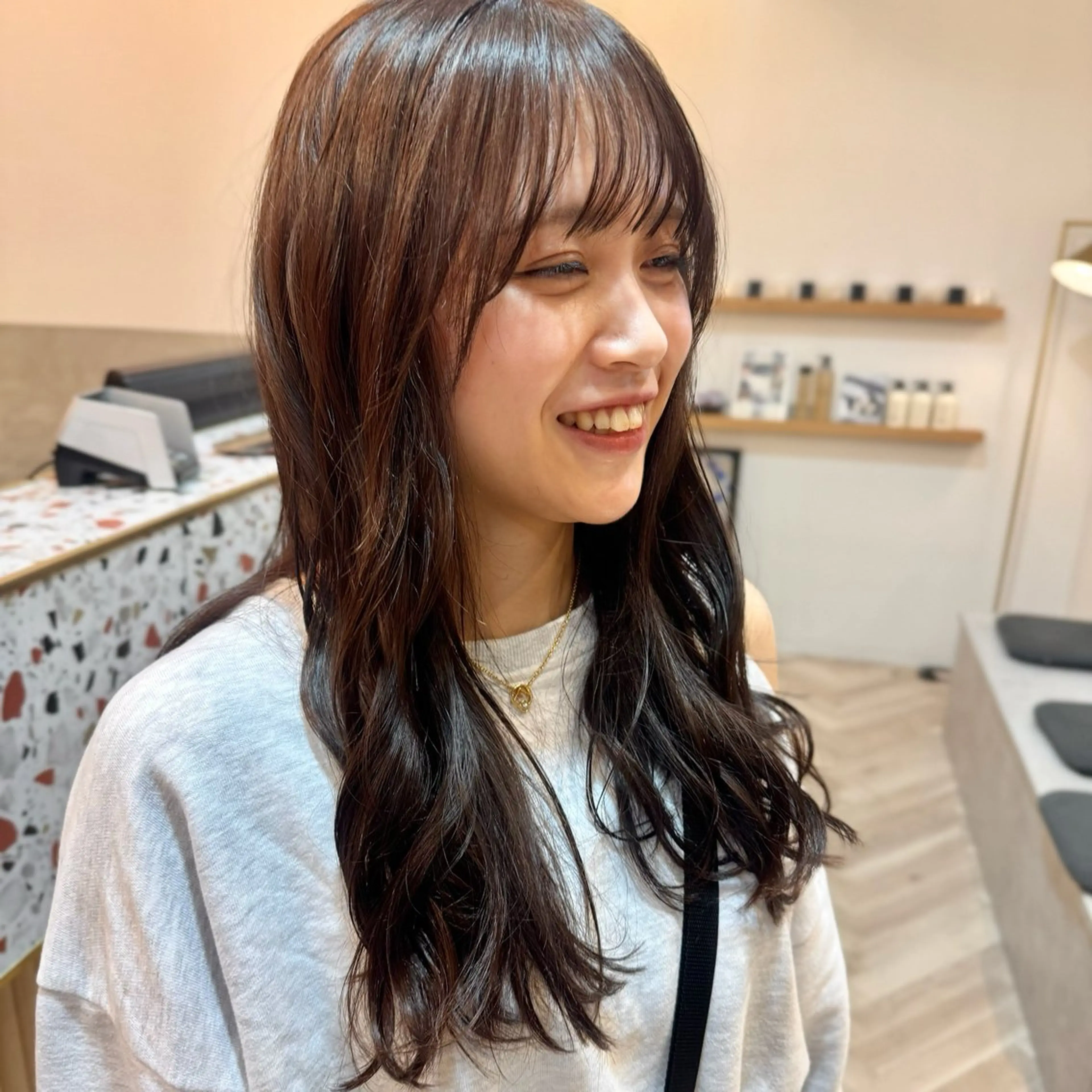 セミロング カラー カット ヘアカラー トリートメント 透明感カラー/レイ ヤー/Nana🌈のヘアスタイル