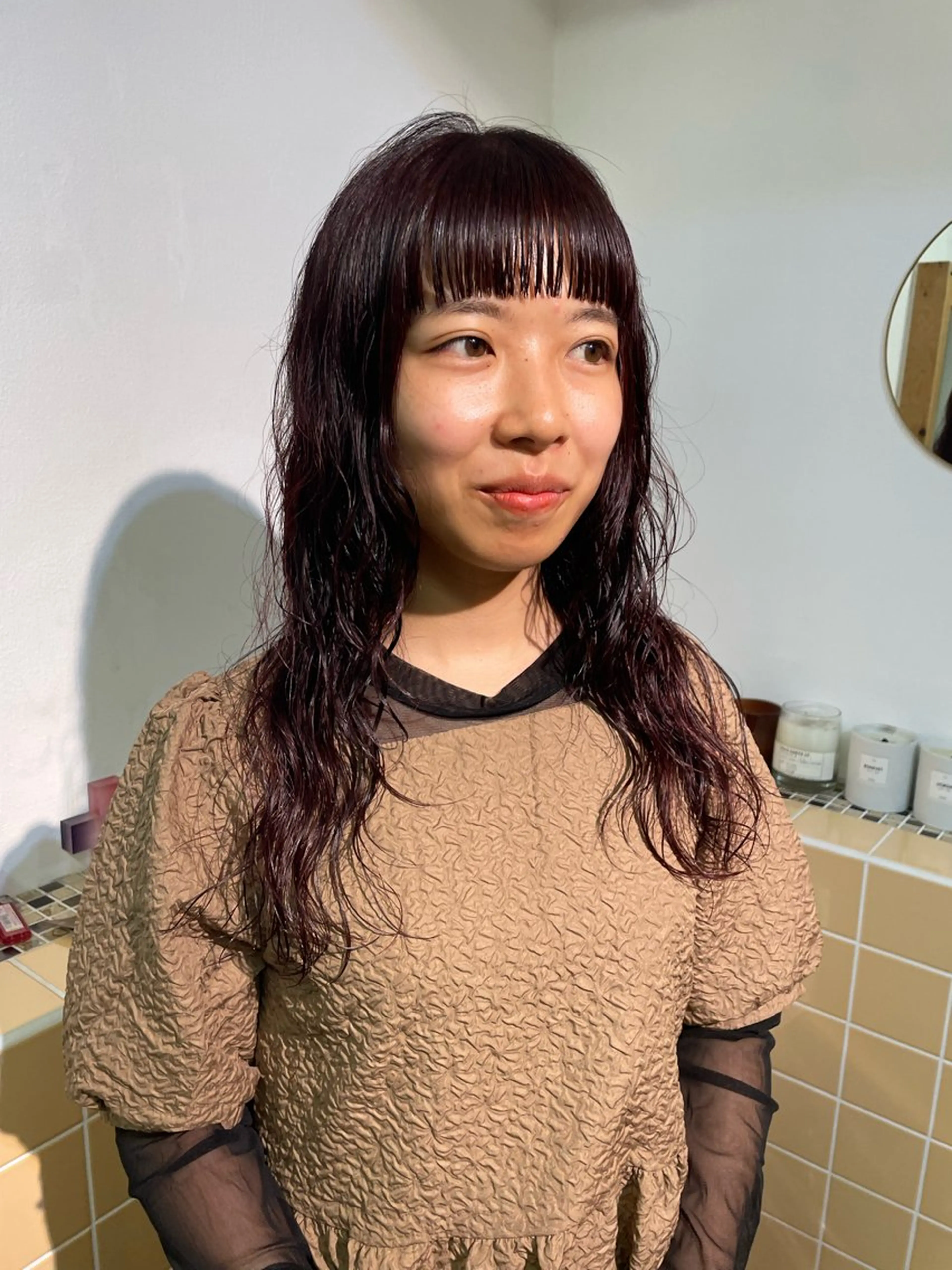 ロング カラー パーマ カット パーマ sakura🌸 レイヤー/韓国ヘアのヘアスタイル